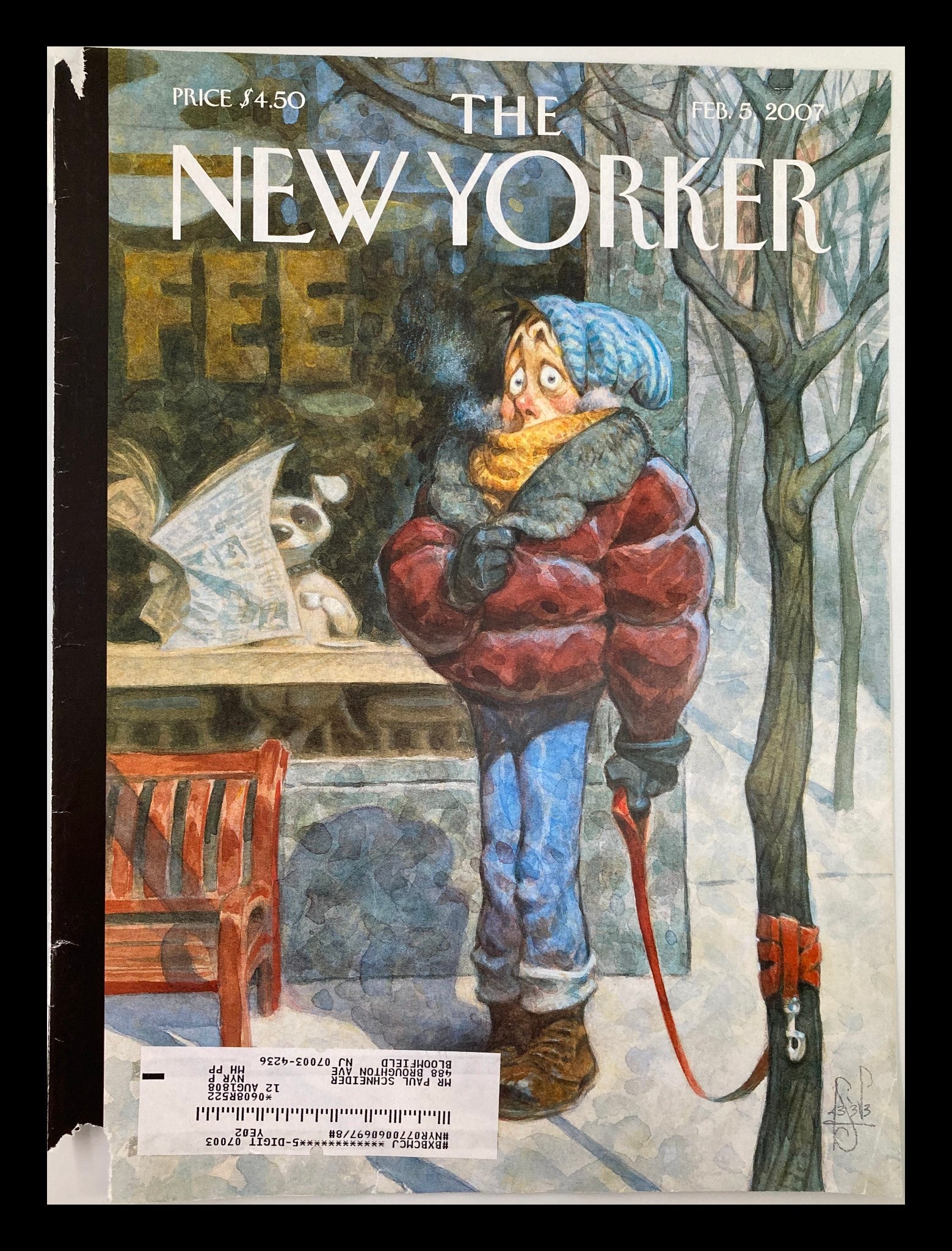 COVER ONLY The New Yorker February 5 2007 Theme Cover Stay! by Peter de Seve