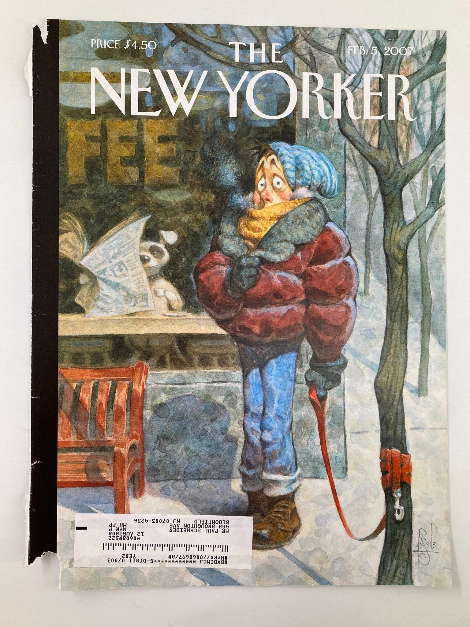 COVER ONLY The New Yorker February 5 2007 Theme Cover Stay! by Peter de Seve