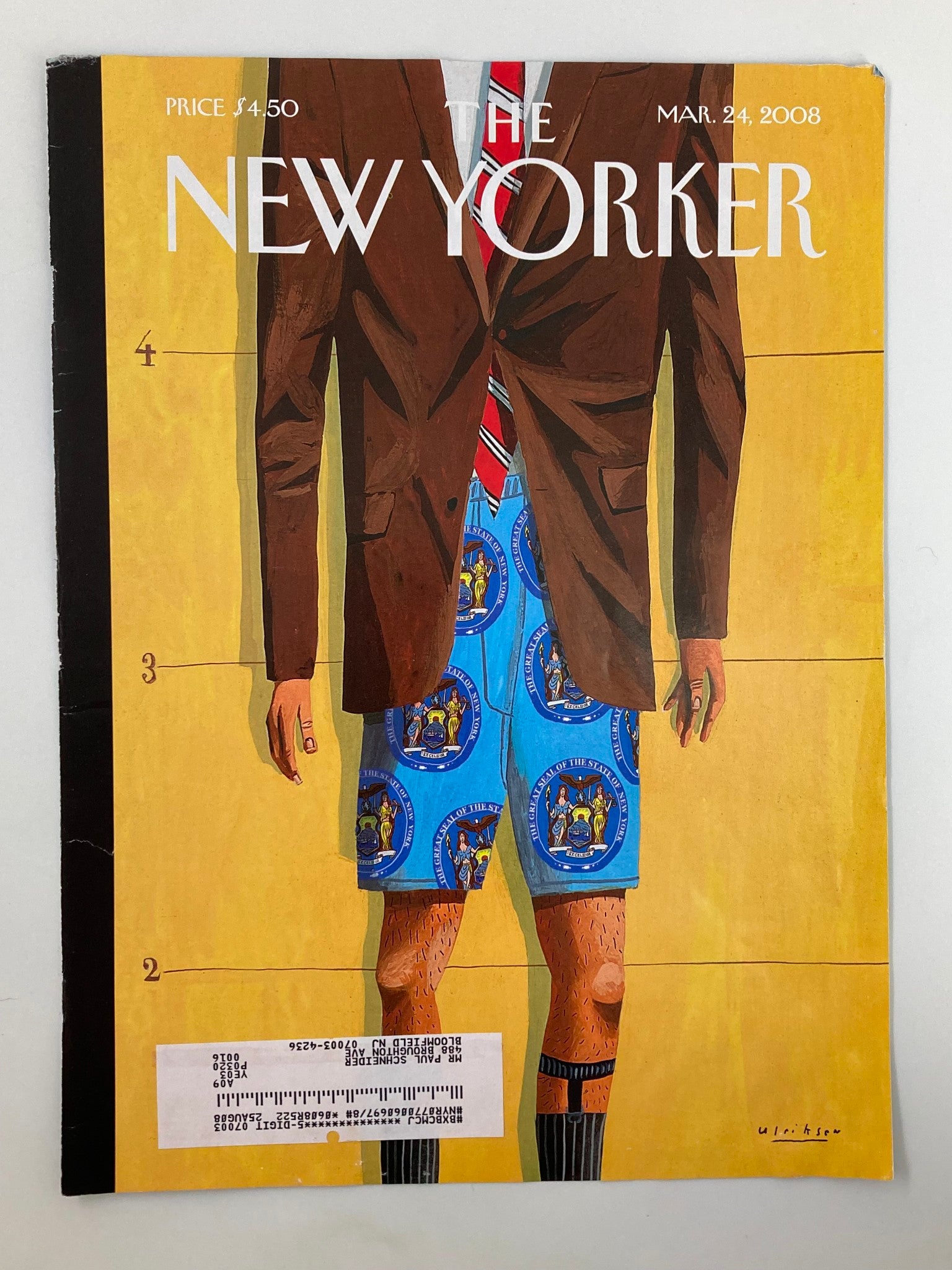 COVER ONLY The New Yorker March 24 2008 The Emperor's New Clothes Mark Ulriksen