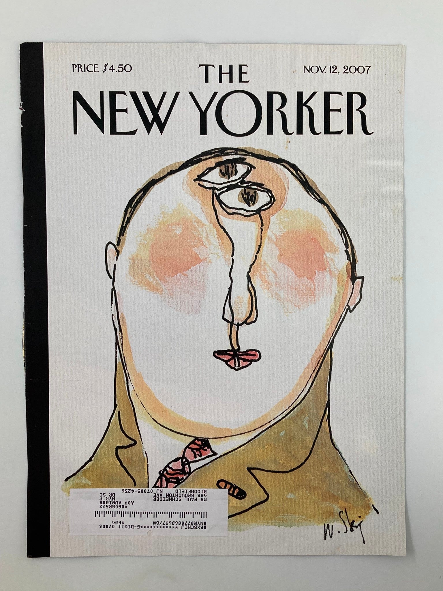 COVER ONLY The New Yorker November 12 2007 The Face by William Steig