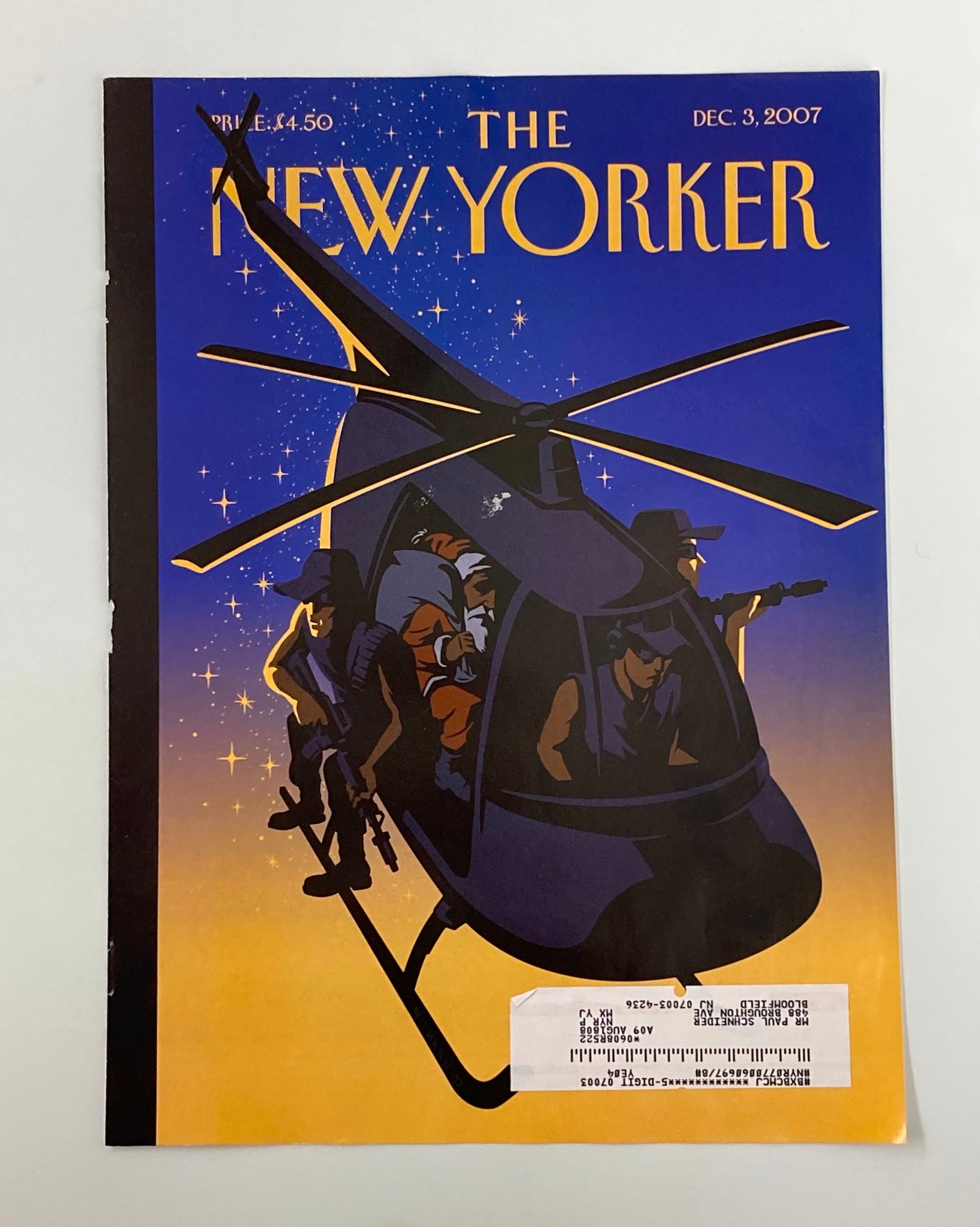 COVER ONLY The New Yorker December 3 2007 Violent Night by Christoph Niemann