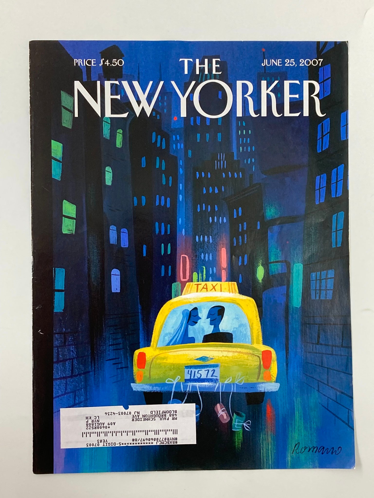 COVER ONLY The New Yorker June 25 2007 Just Married by Lou Romano