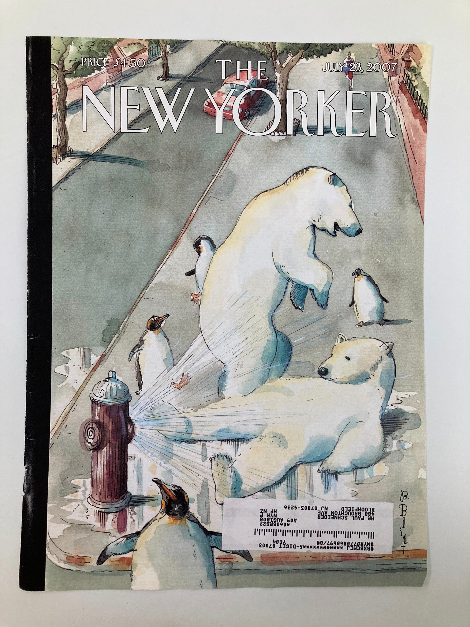 COVER ONLY The New Yorker July 23 2007 Cooling Off by Barry Blitt