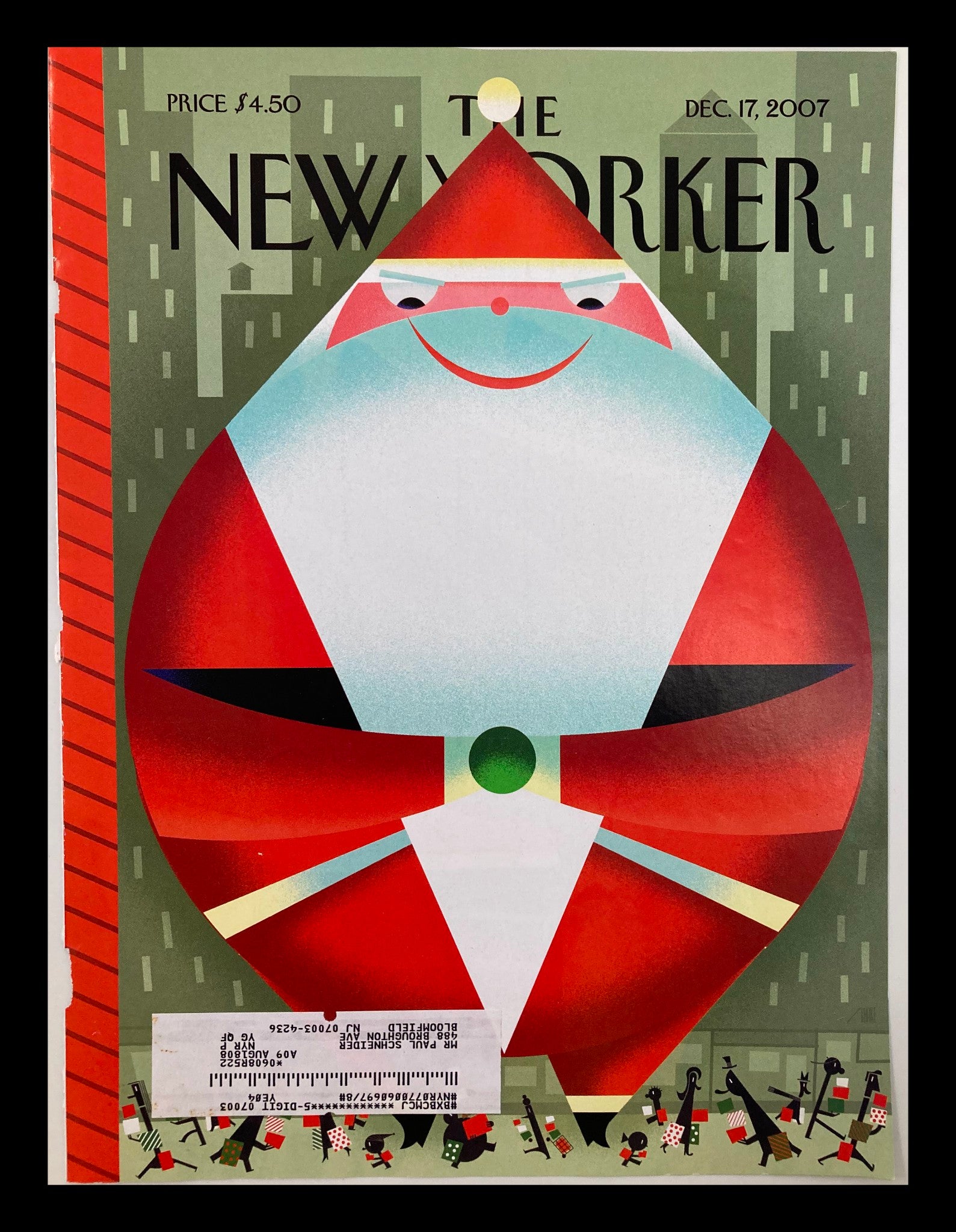 COVER ONLY The New Yorker December 17 2007 Merry Christmas by Bob Staake