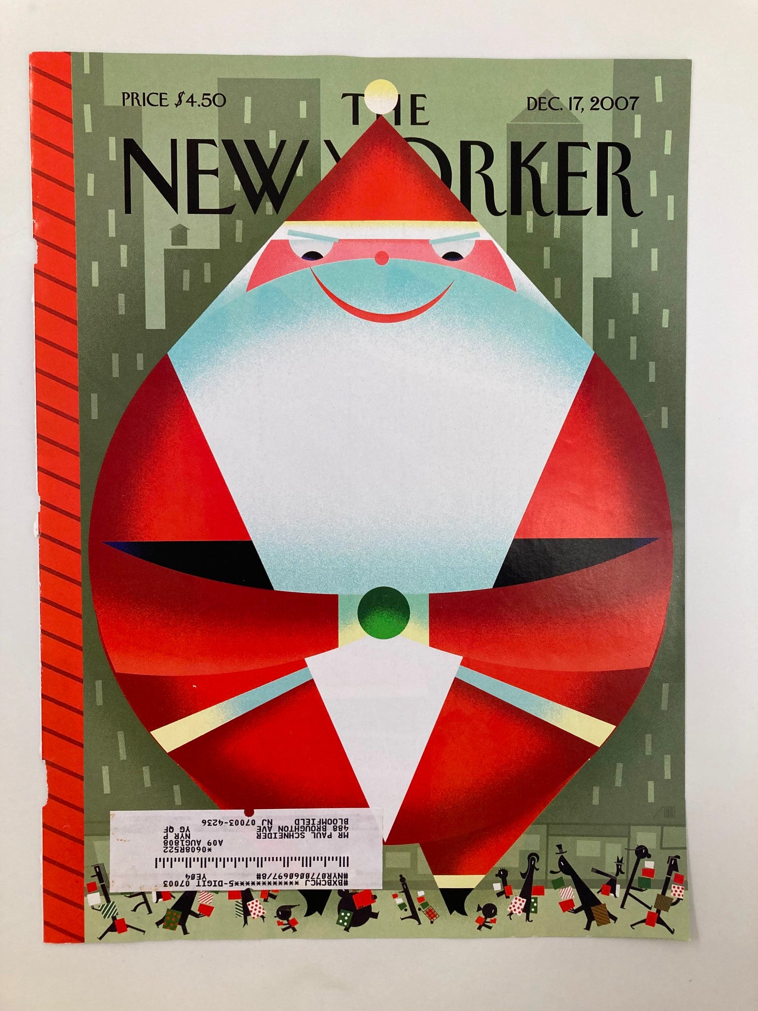 COVER ONLY The New Yorker December 17 2007 Merry Christmas by Bob Staake