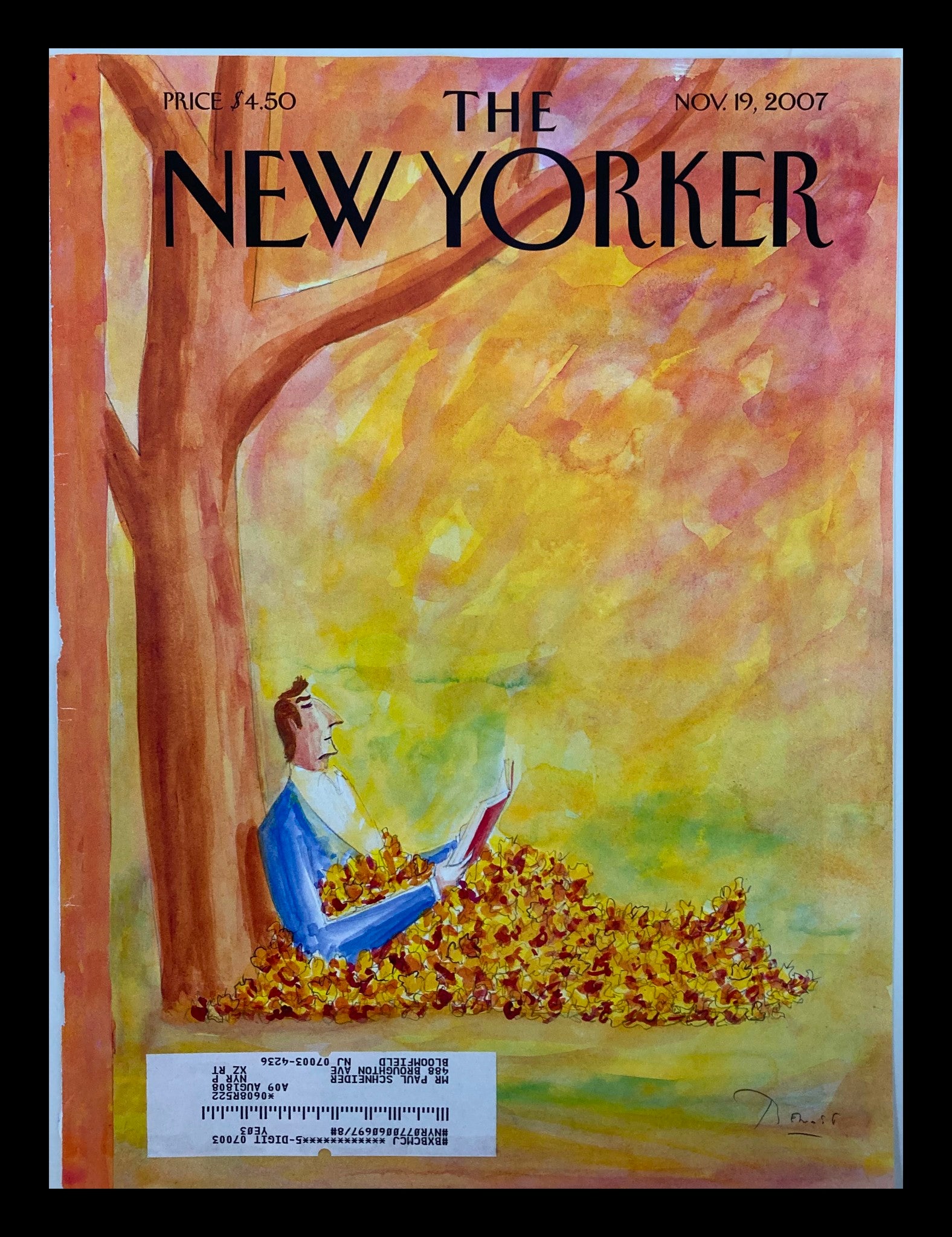 COVER ONLY The New Yorker November 19 2007 Autumn Tales by Benoît van Innis