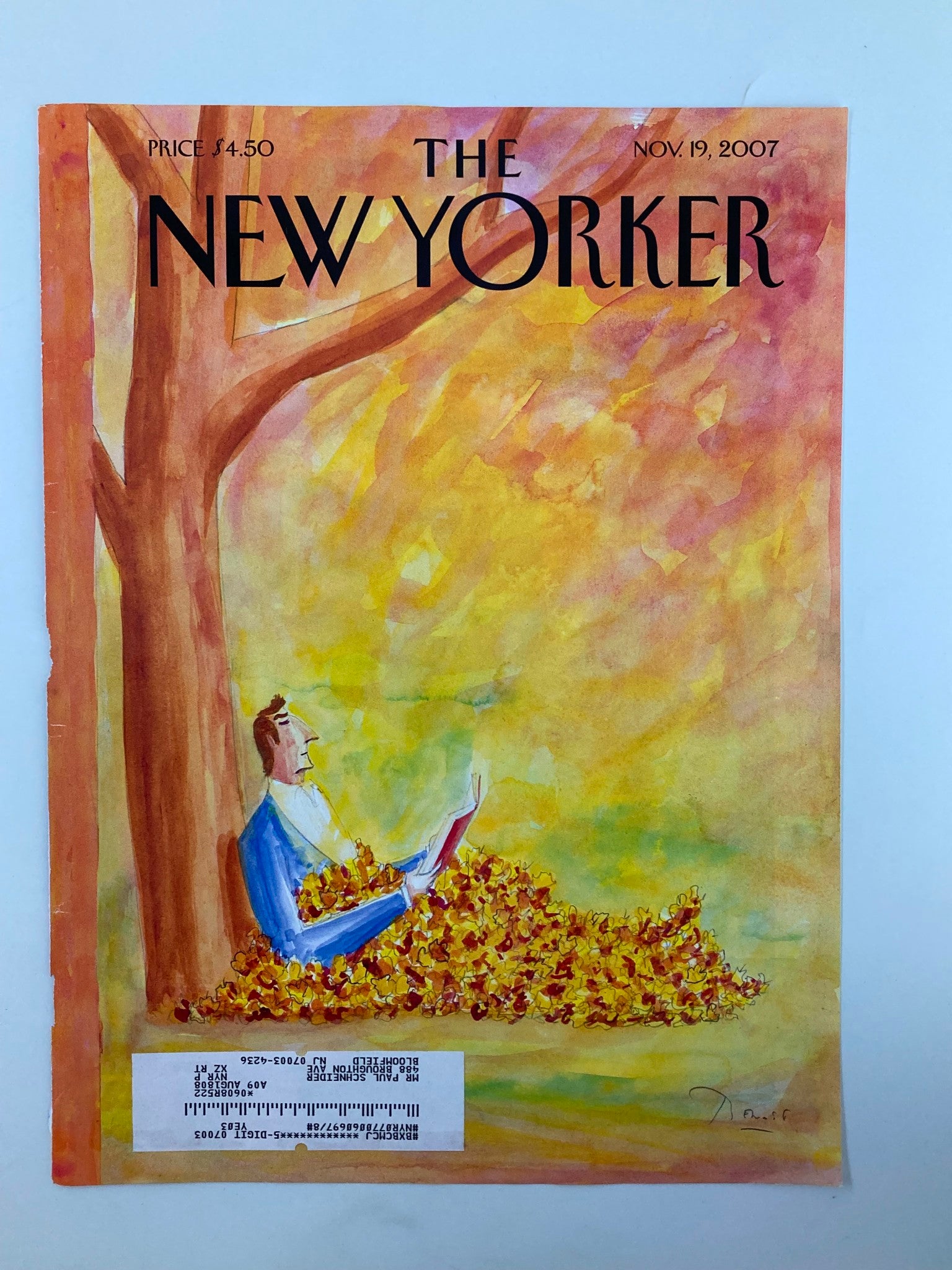 COVER ONLY The New Yorker November 19 2007 Autumn Tales by Benoît van Innis