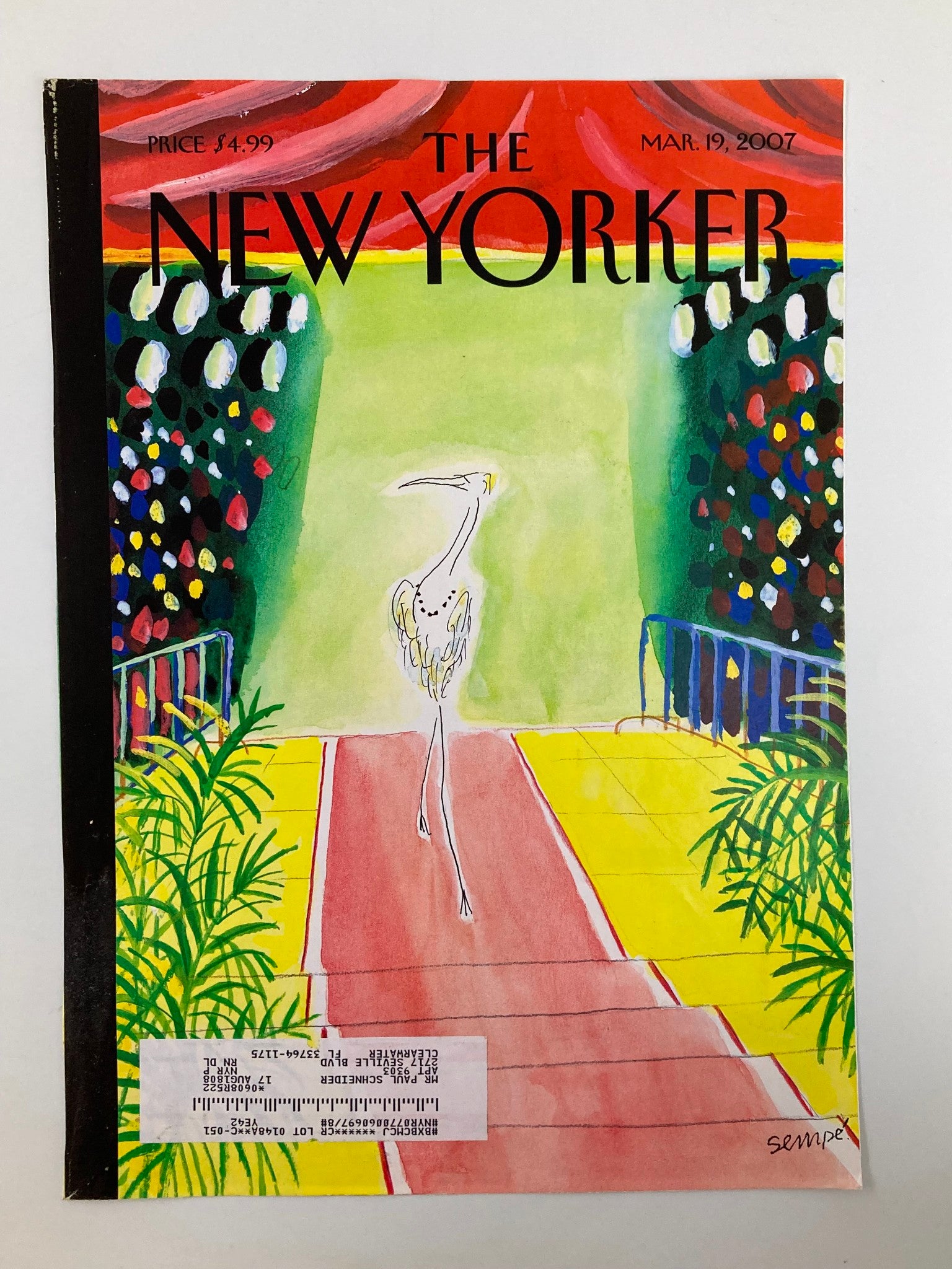 COVER ONLY The New Yorker March 19 2007 Strutting Down the Catwalk by J.J. Sempe