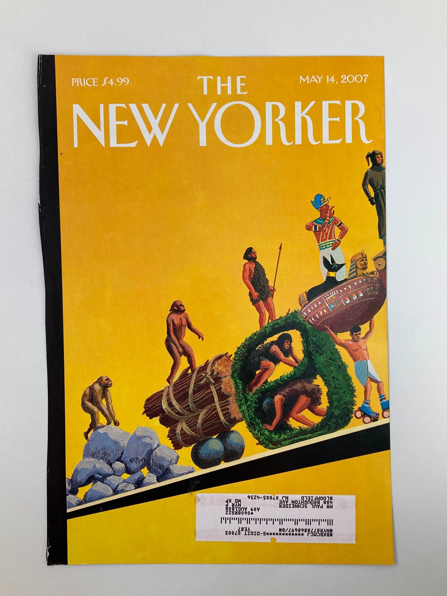 COVER ONLY The New Yorker May 14 2007 The Ascent of Man by Bruce McCall