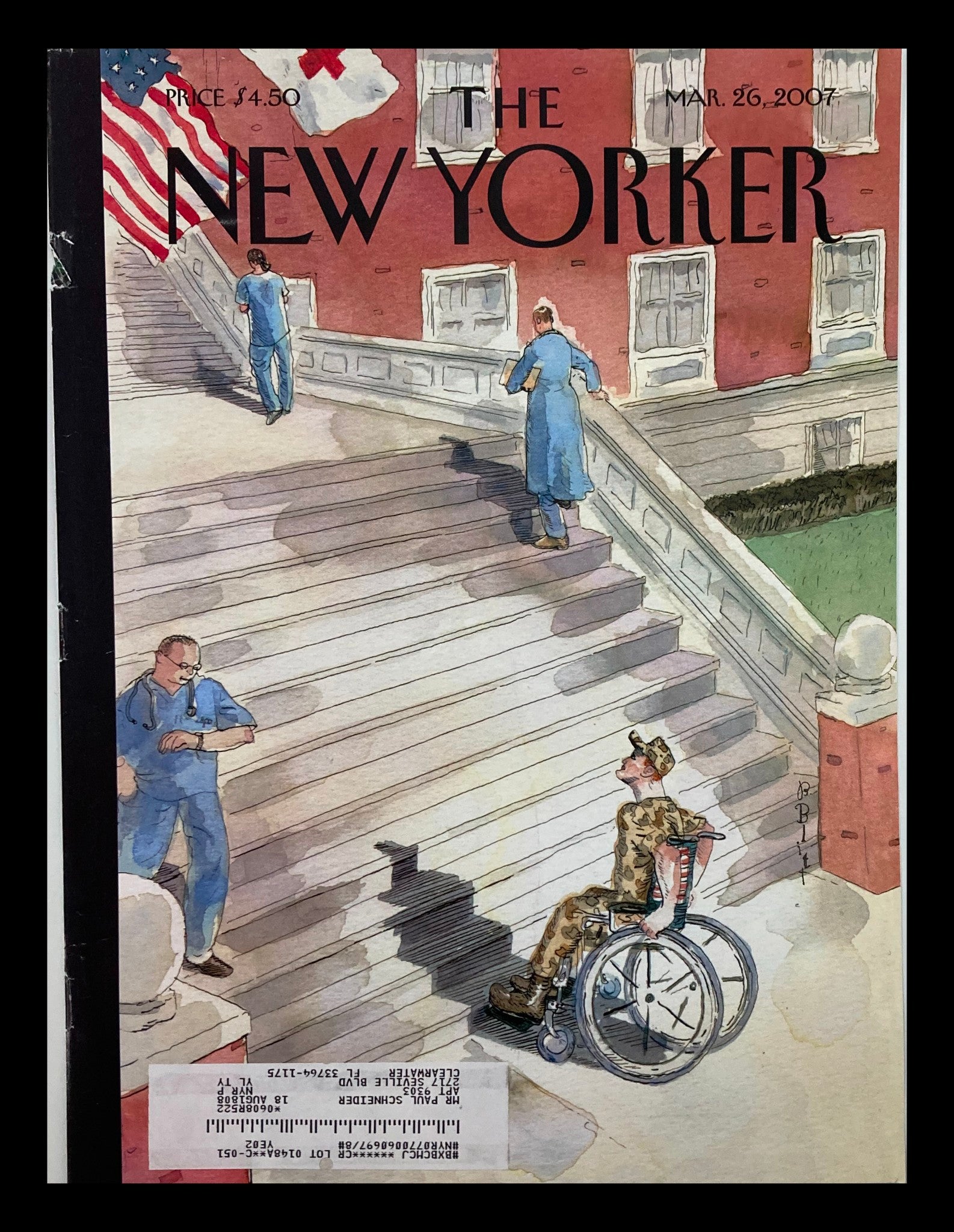 COVER ONLY The New Yorker March 26 2007 Uphill Battle by Barry Blitt