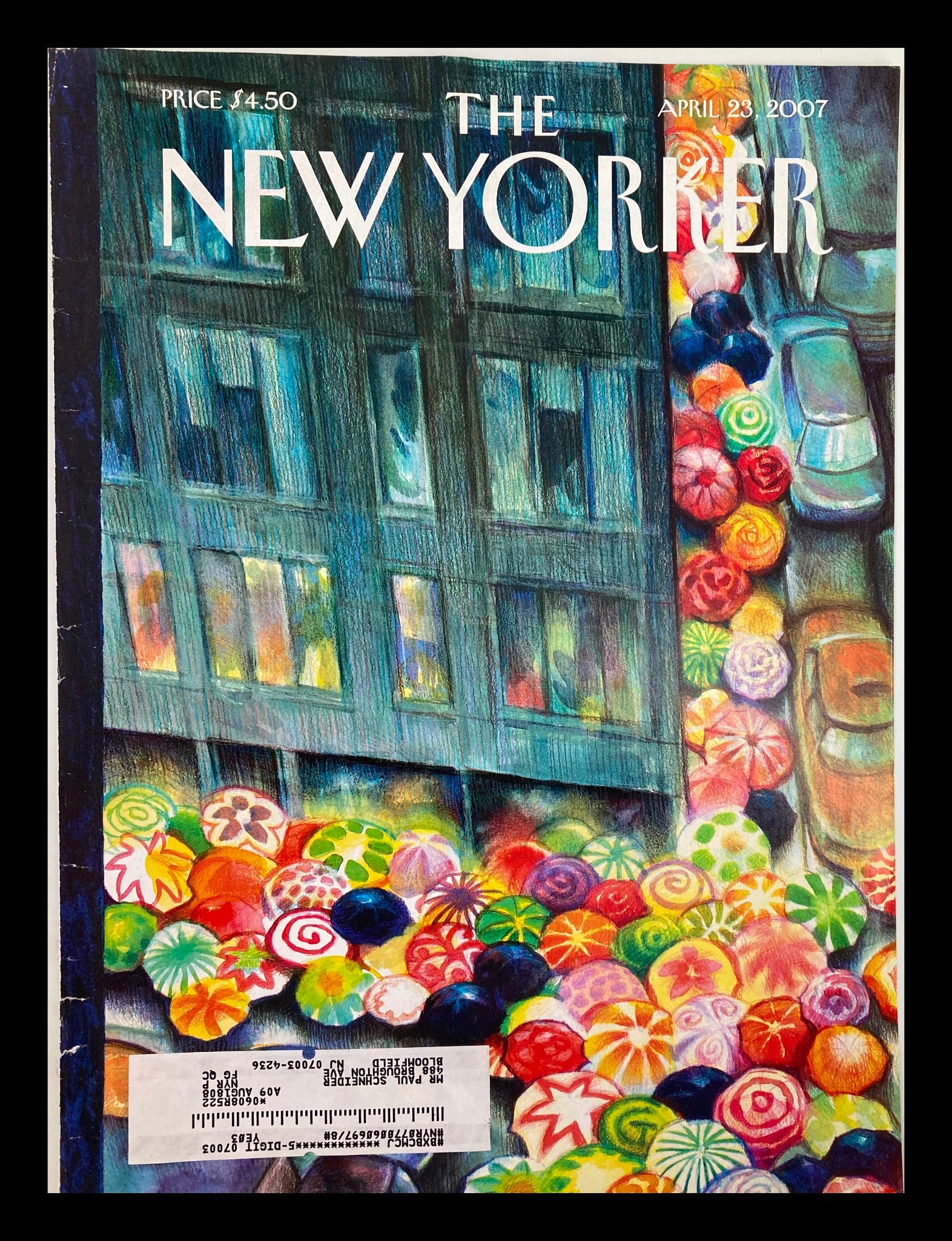 COVER ONLY The New Yorker April 23 2007 Umbrellas by Carter Goodrich