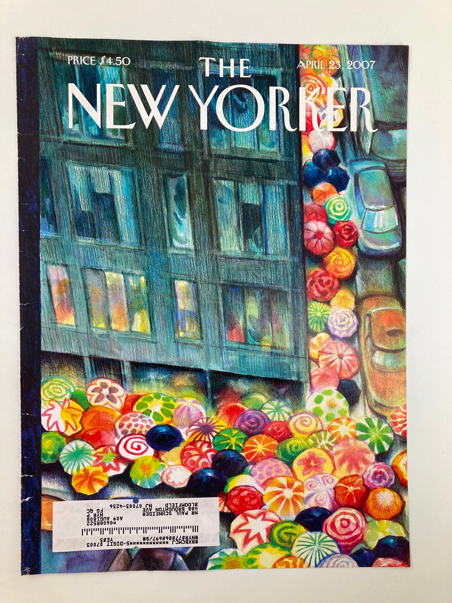 COVER ONLY The New Yorker April 23 2007 Umbrellas by Carter Goodrich