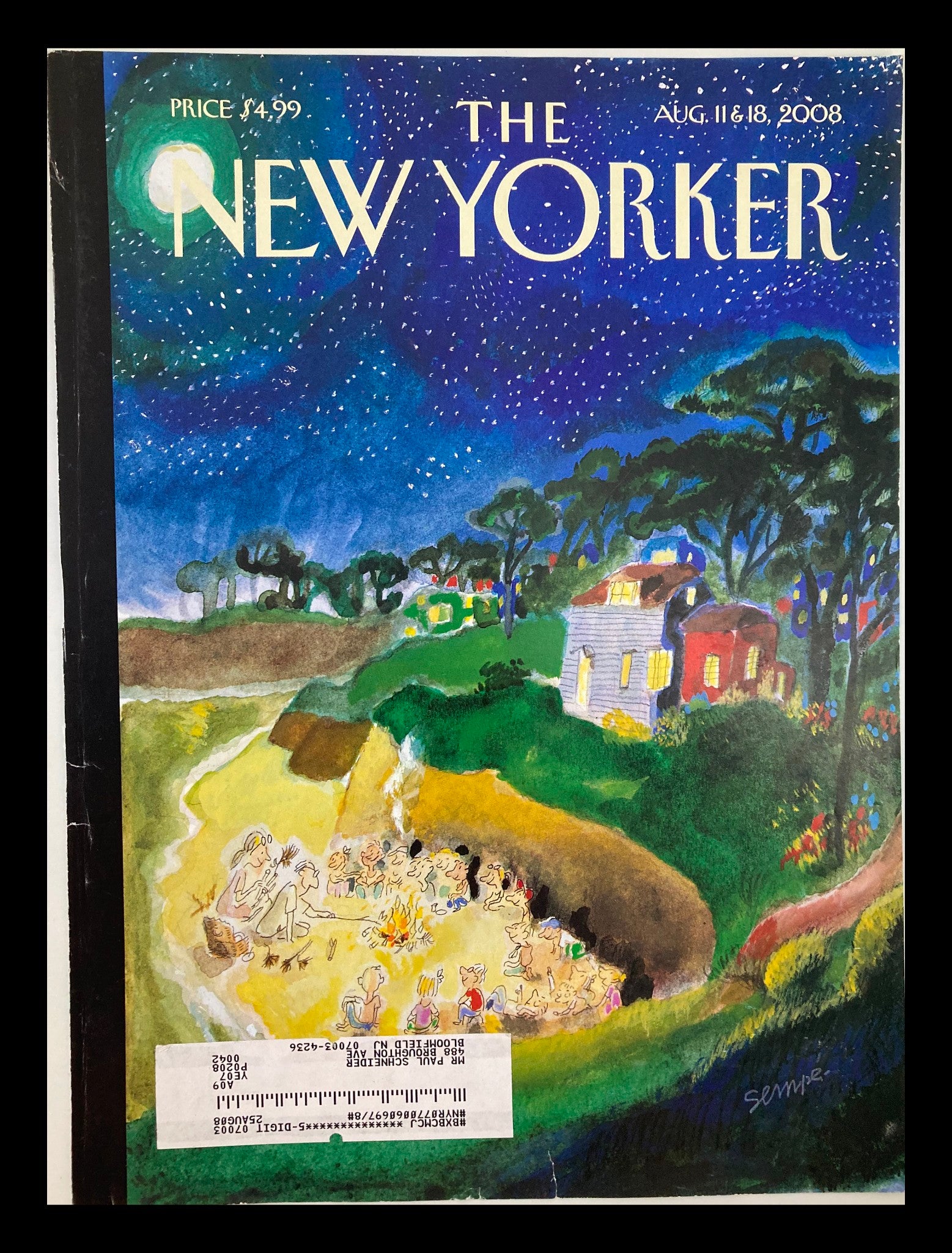 COVER ONLY The New Yorker August 11 & 18 2008 Future Memories by J.J. Sempe