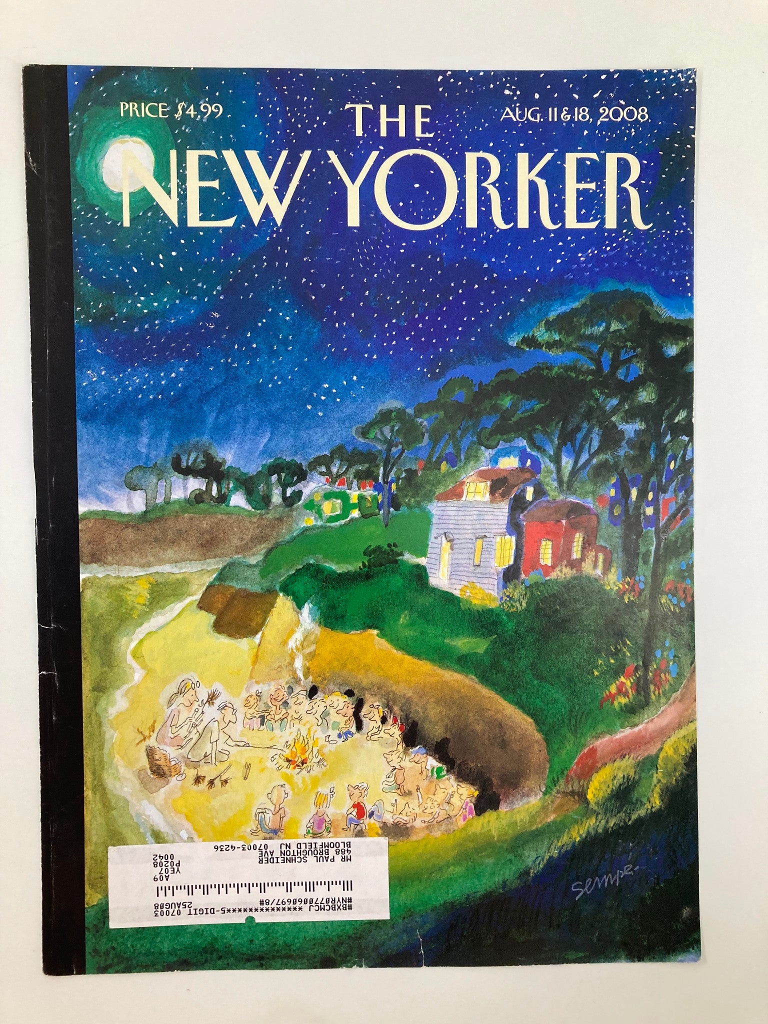 COVER ONLY The New Yorker August 11 & 18 2008 Future Memories by J.J. Sempe