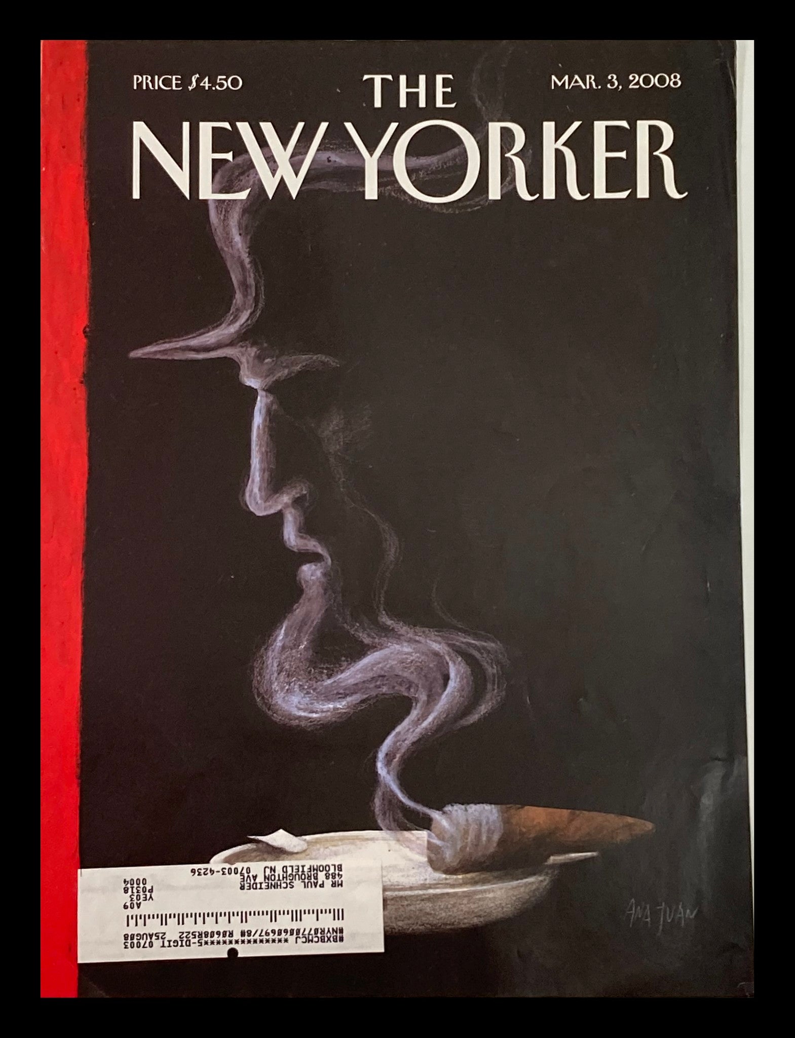 COVER ONLY The New Yorker March 3 2008 Theme Cover Fading by Ana Juan