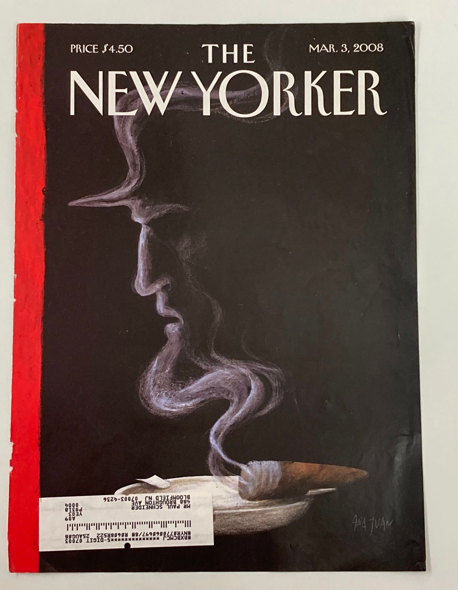 COVER ONLY The New Yorker March 3 2008 Theme Cover Fading by Ana Juan