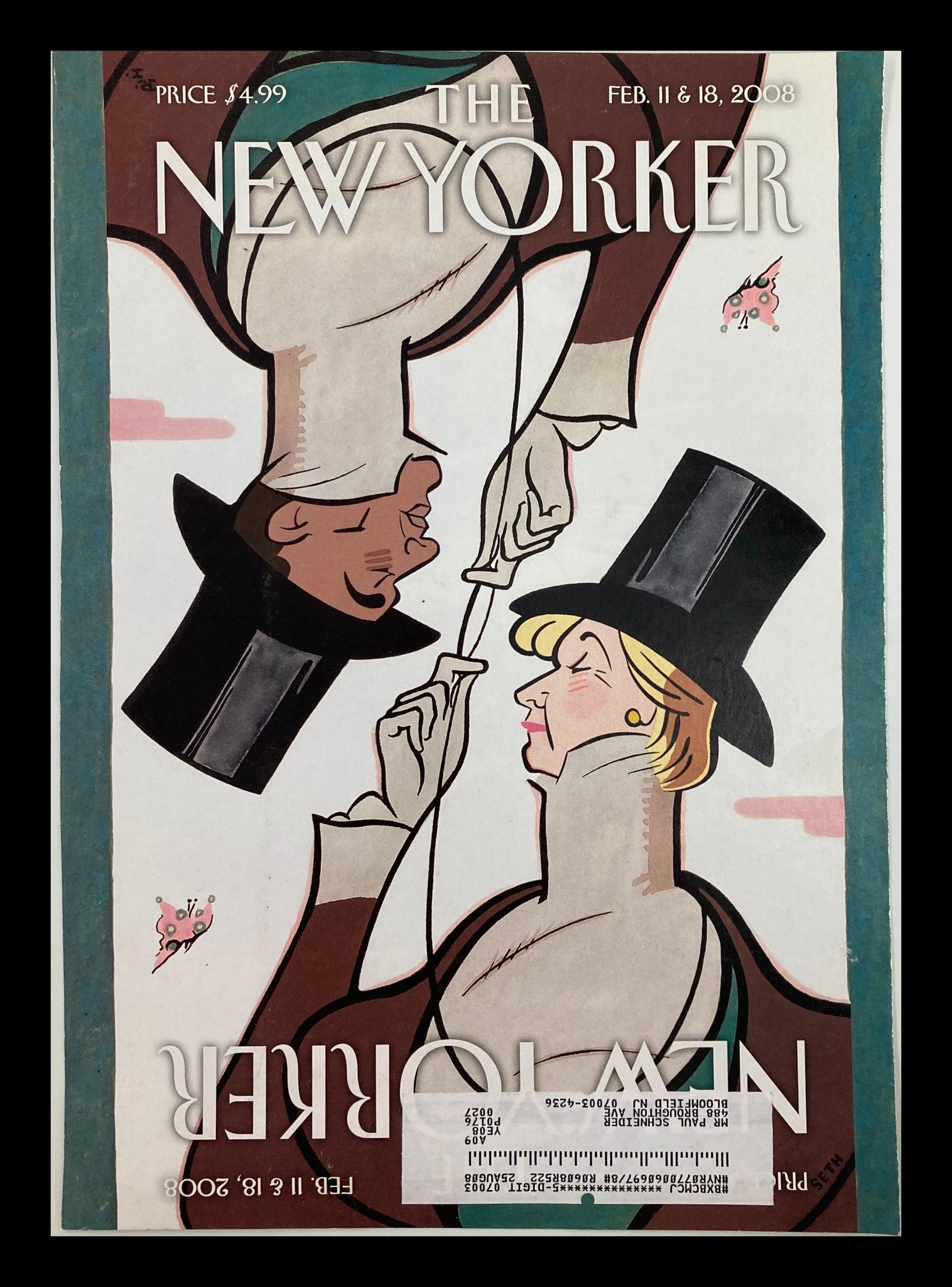 COVER ONLY The New Yorker February 11 & 18 2008 Eustace Tilley by Rea Irvin