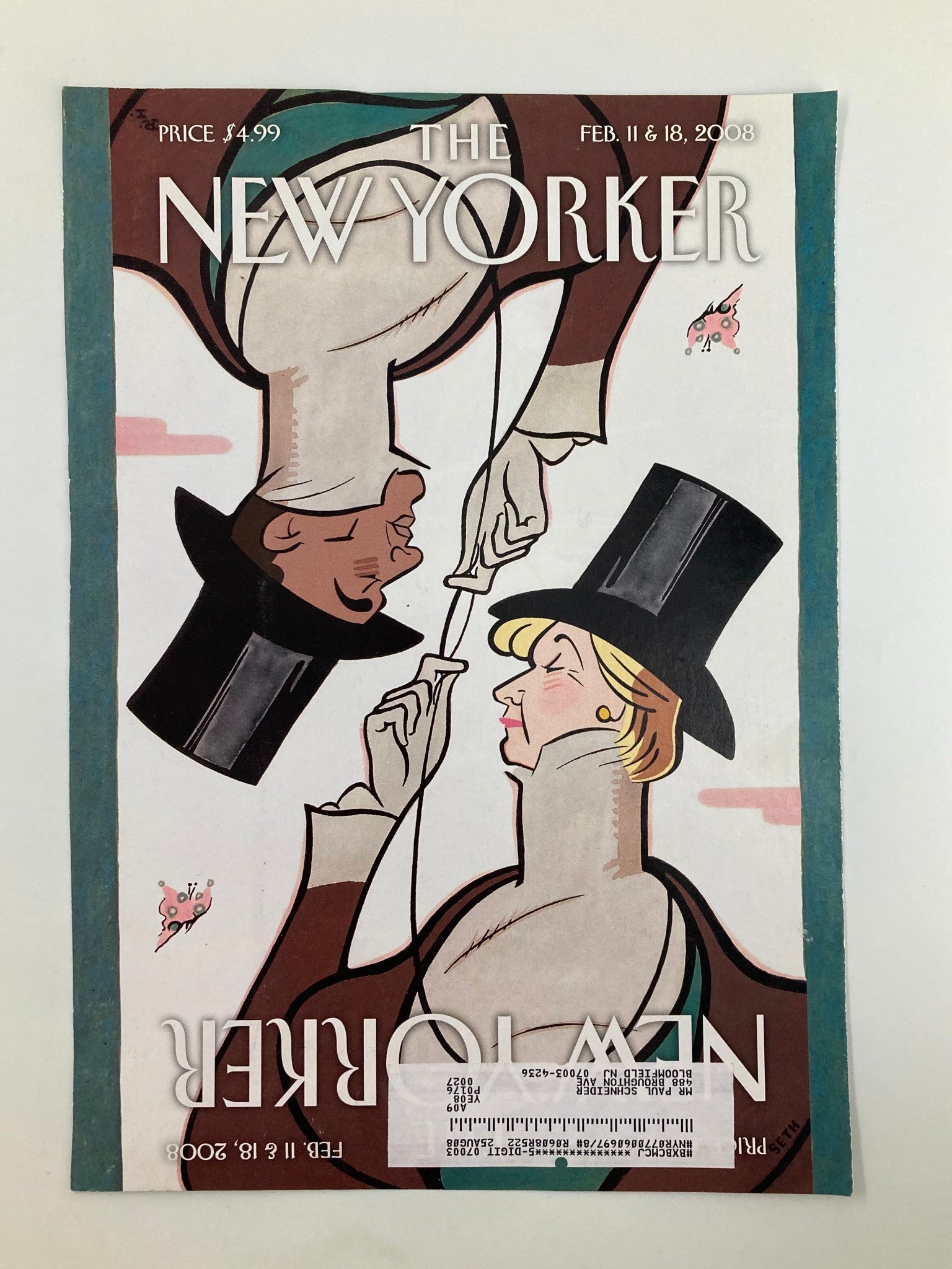 COVER ONLY The New Yorker February 11 & 18 2008 Eustace Tilley by Rea Irvin