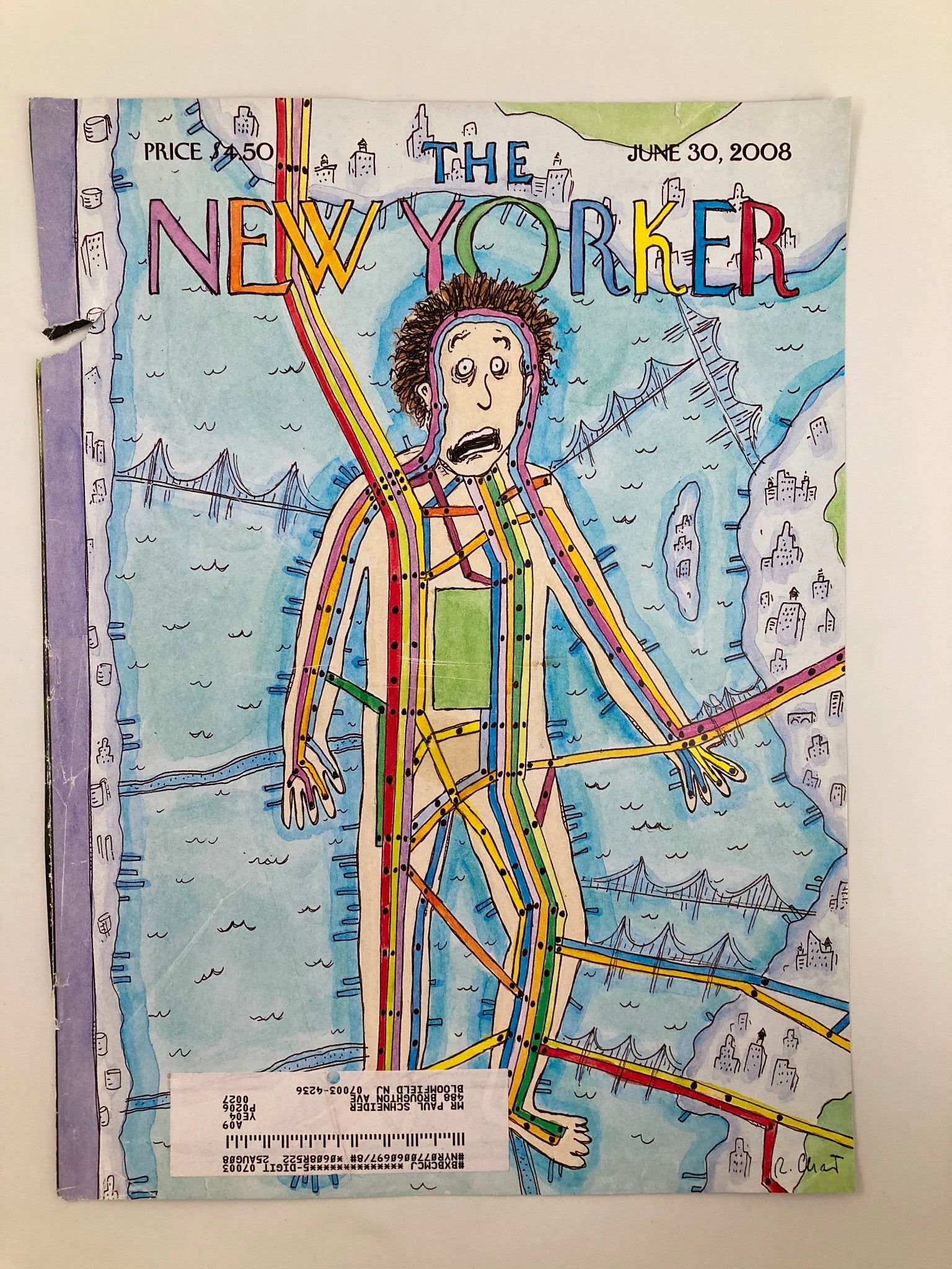 COVER ONLY The New Yorker June 30 2008 Theme Cover Subway Man by Roz Chast