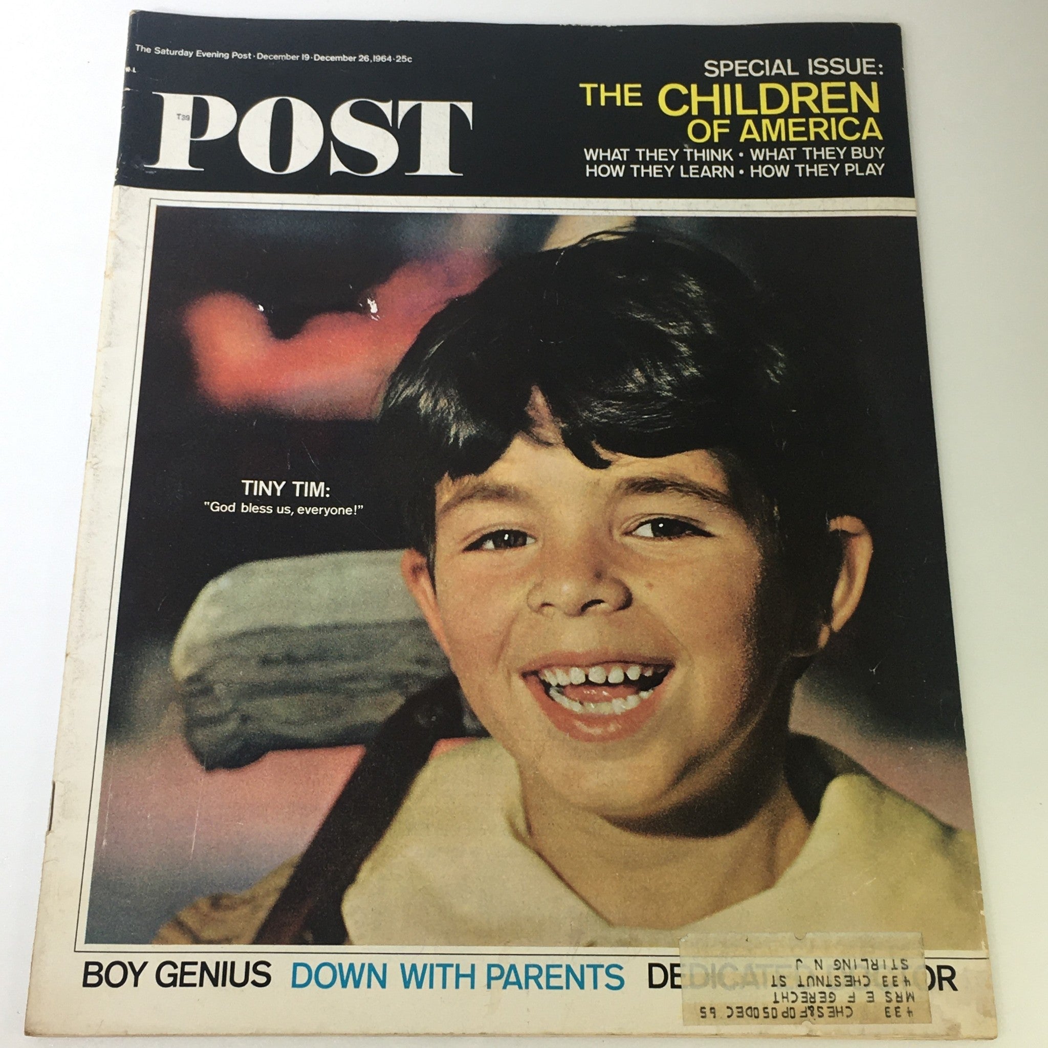 VTG The Saturday Evening Post December 19-26 1964 - Boy Genius Tiny Tim