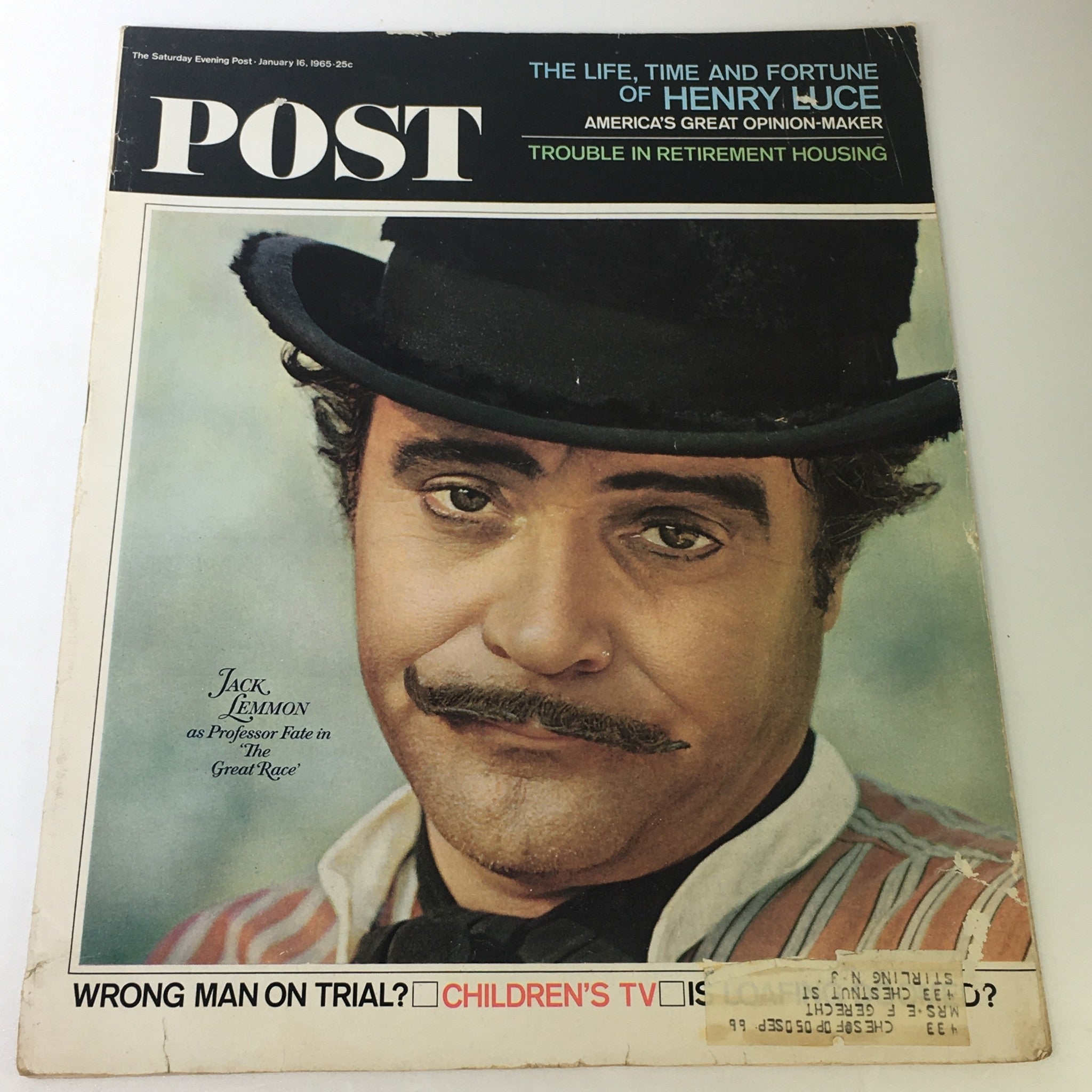 VTG The Saturday Evening Post January 16 1965 - Professor Fate Jack Lemmon