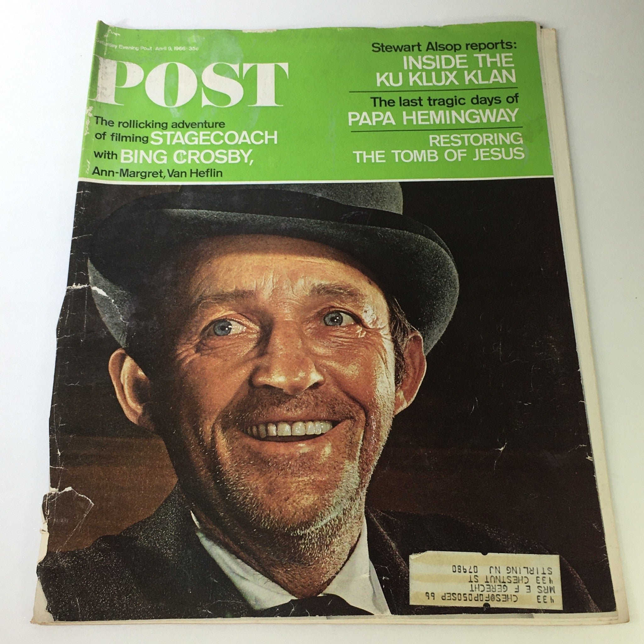 VTG The Saturday Evening Post April 9 1966 - Stagecoach with Bing Crosby