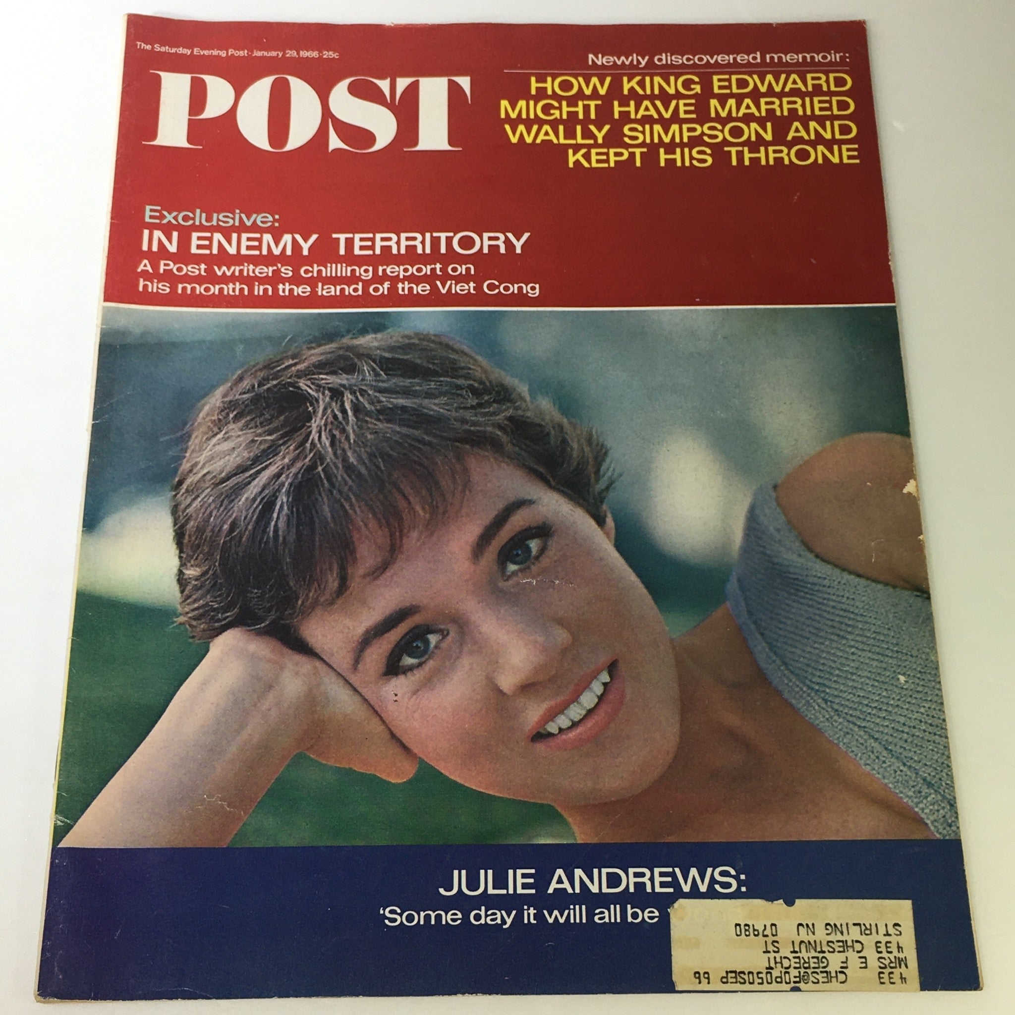 VTG The Saturday Evening Post January 29 1966 - Julie Andrews / Wally Simpson