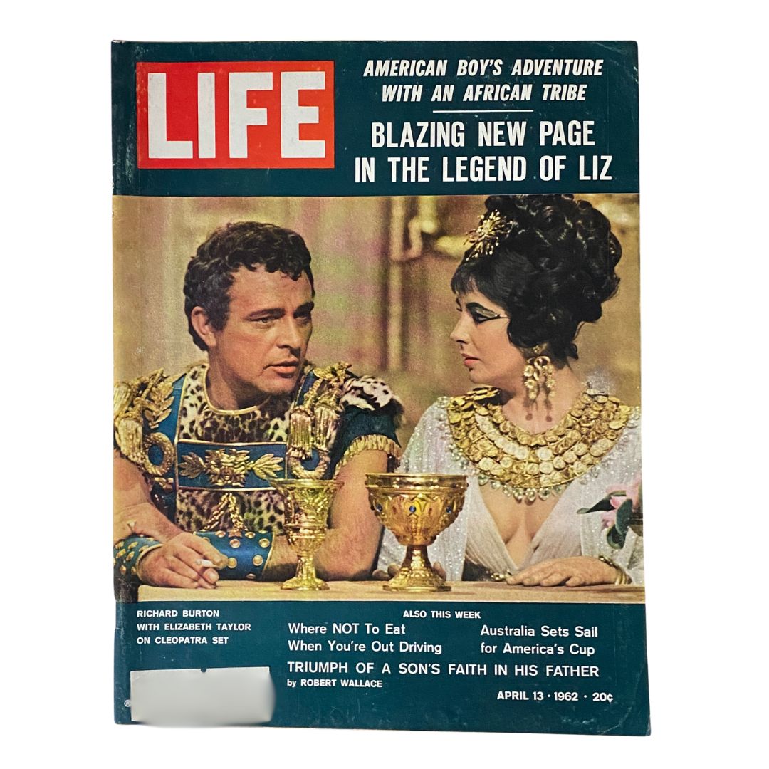 Cover of Life Magazine, April 13, 1962, featuring Elizabeth Taylor, with cards intact and a focus on Mickey Mantle and Roger Maris