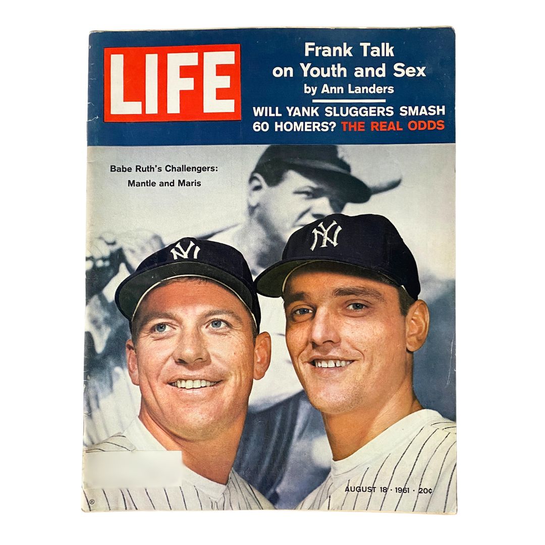 VTG Life Magazine August 18 1961 Roger Maris and Mickey Mantle "M&M Boys"