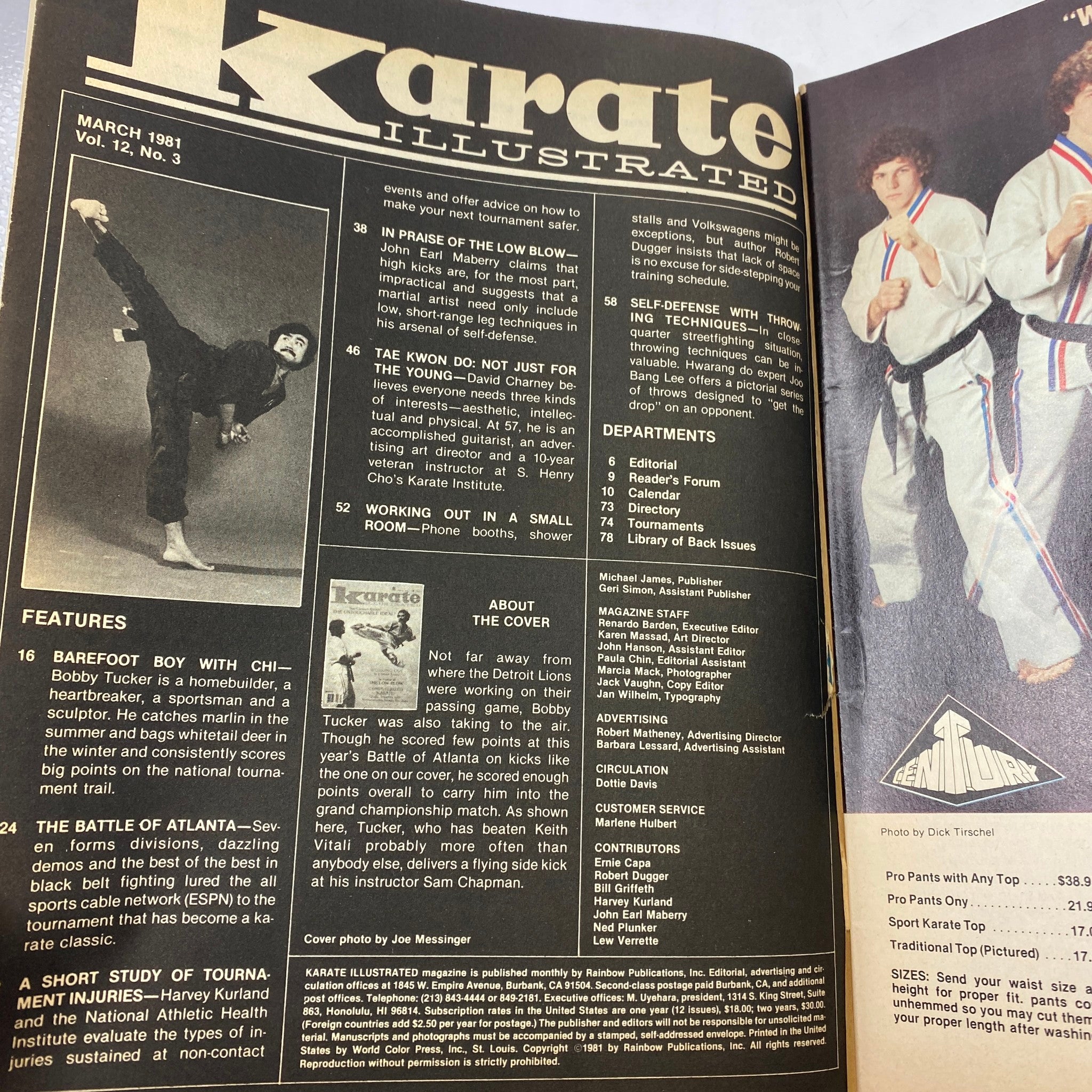 Karate Illustrated Magazine March 1981 Bobby Tucker & Keith Vitali No Label