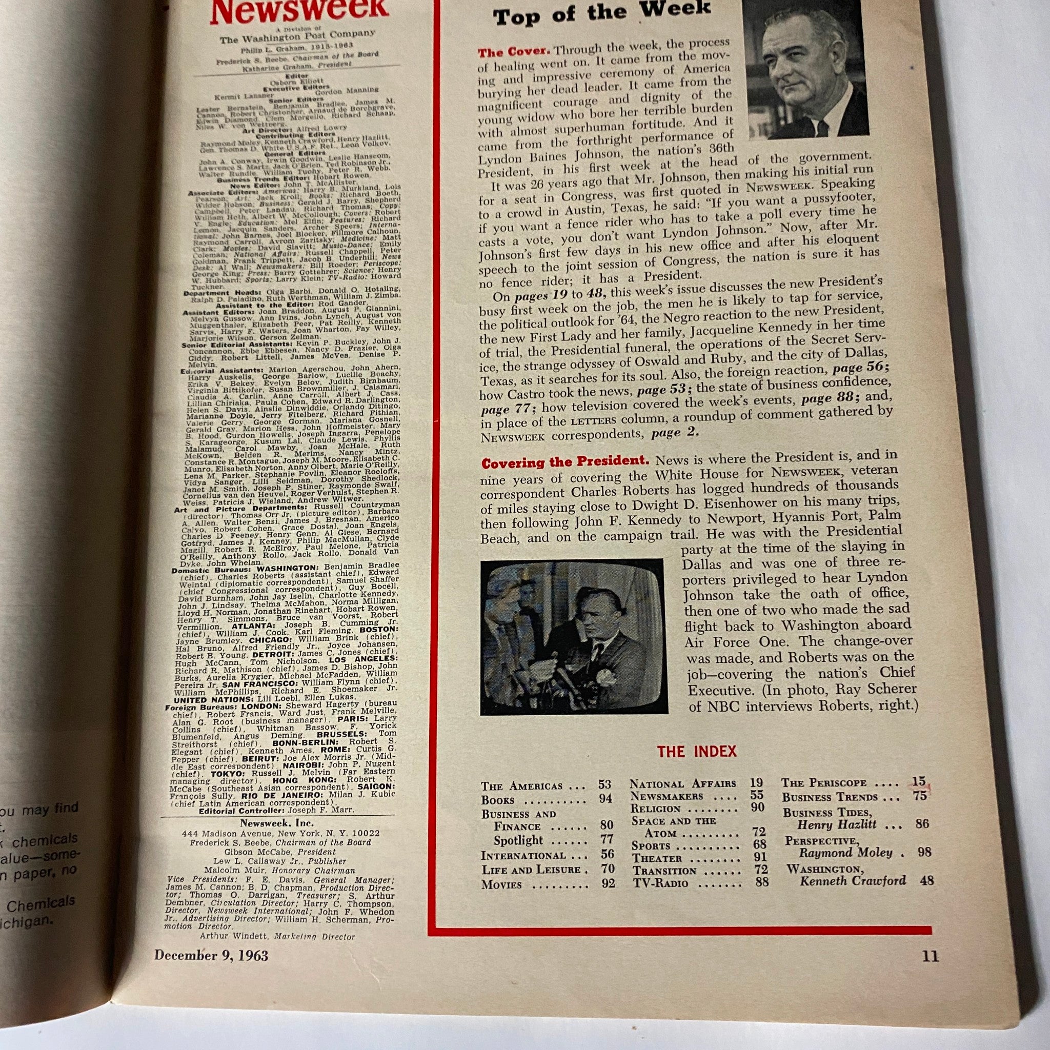 VTG Newsweek Magazine December 9 1963 President Lyndon B. Johnson