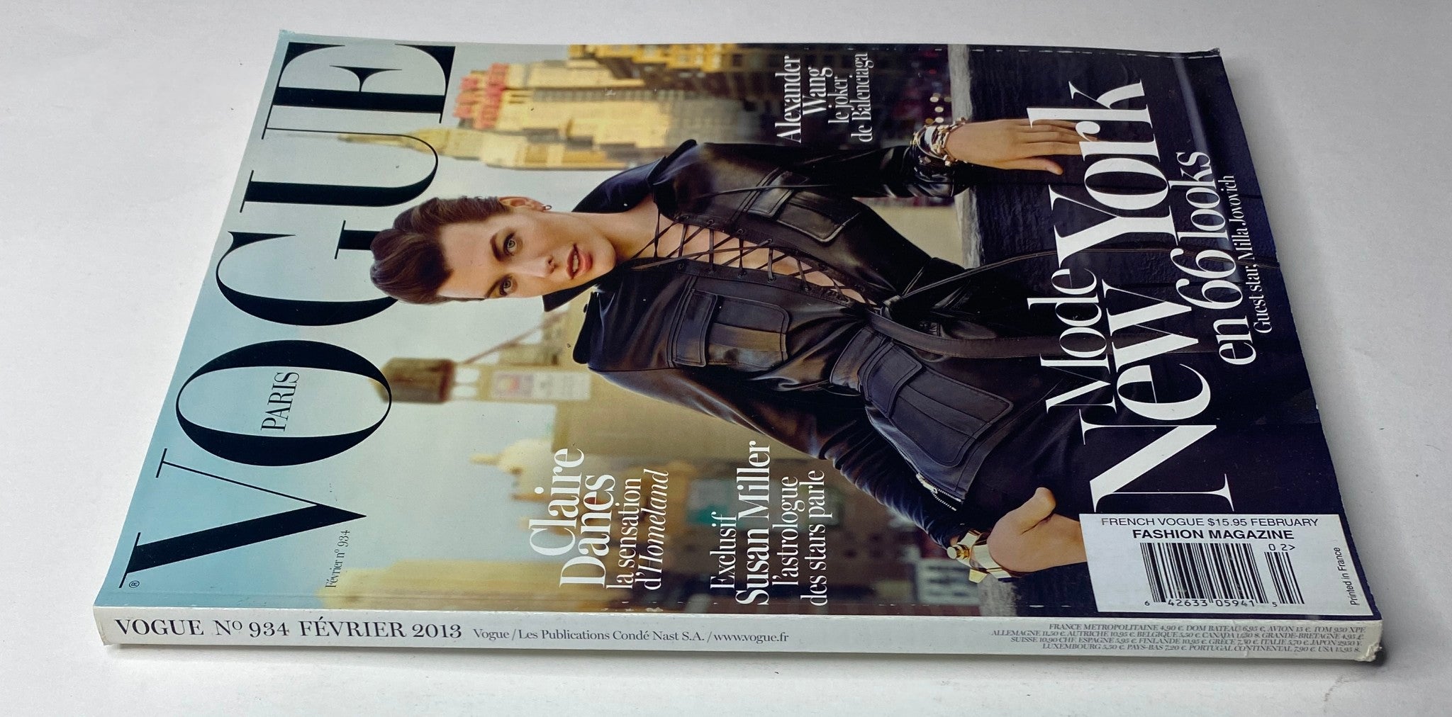 Vogue Paris Magazine February 2013 No. 934 with Milla Jovovich on the back cover, highlighting fashion trends of the season.
