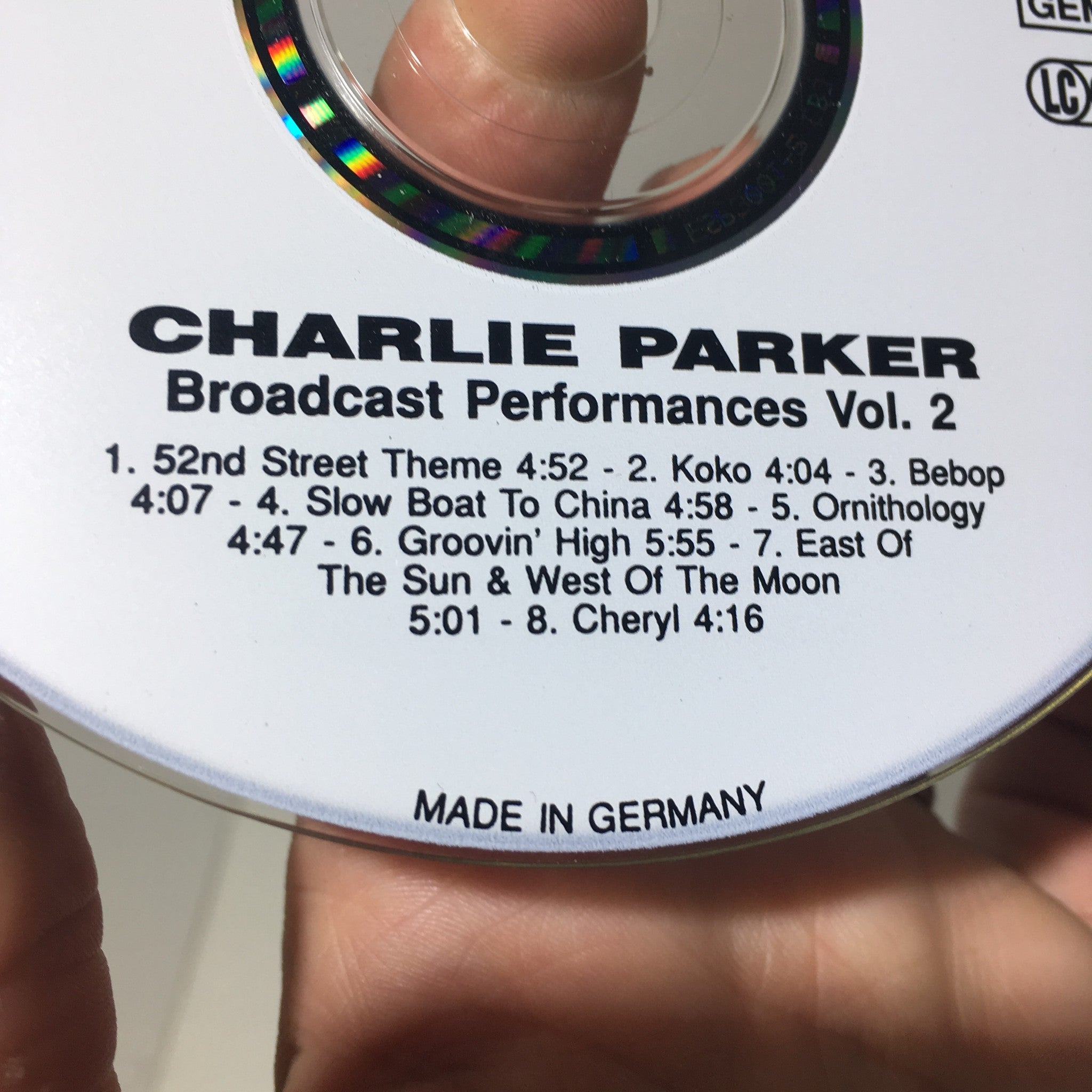 Broadcast Performances 2 by Charlie Parker ESP Disk Audio CD | No Case