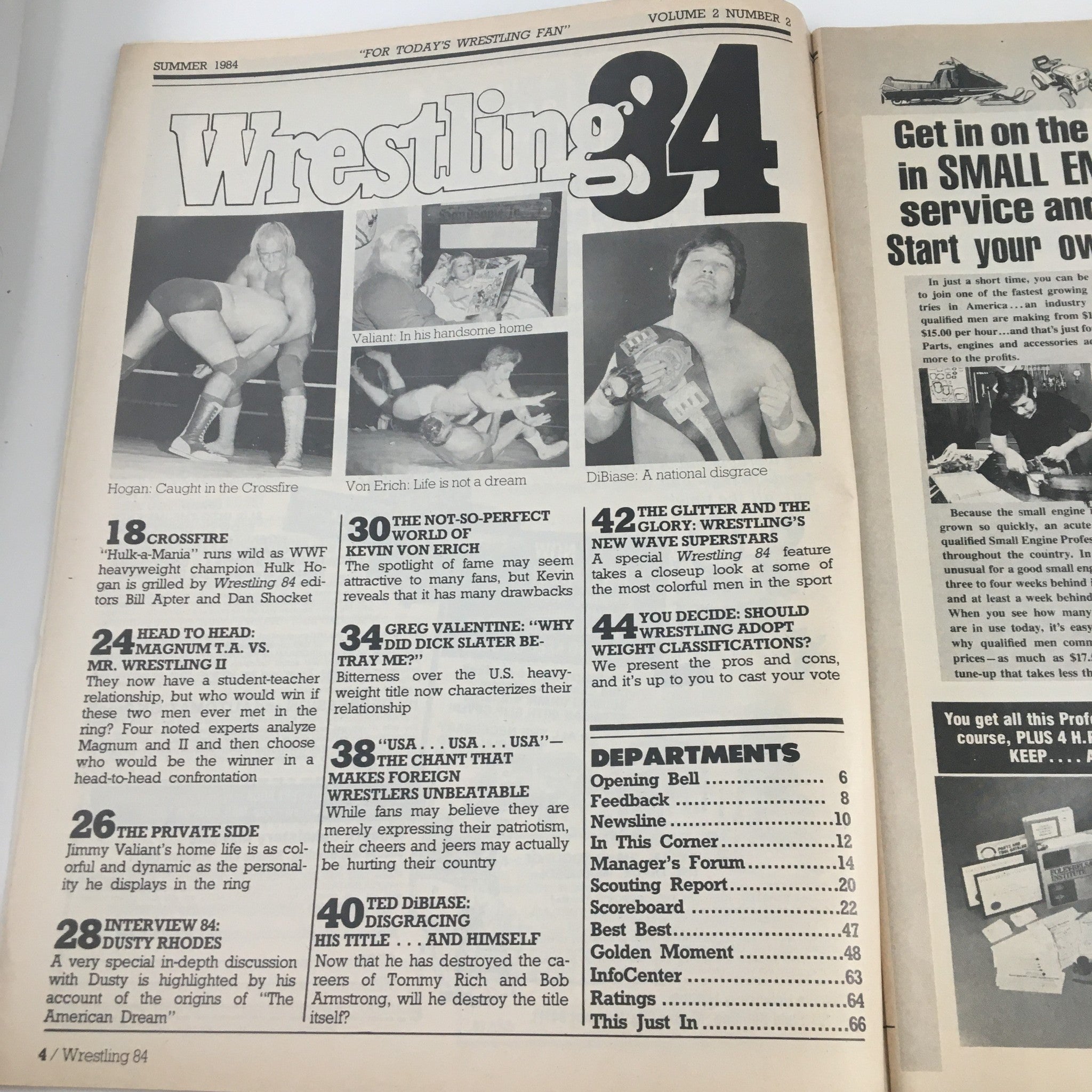 Wrestling Magazine Summer 1984 Hulk Hogan, Ted DiBiase and Kevin Von Erich