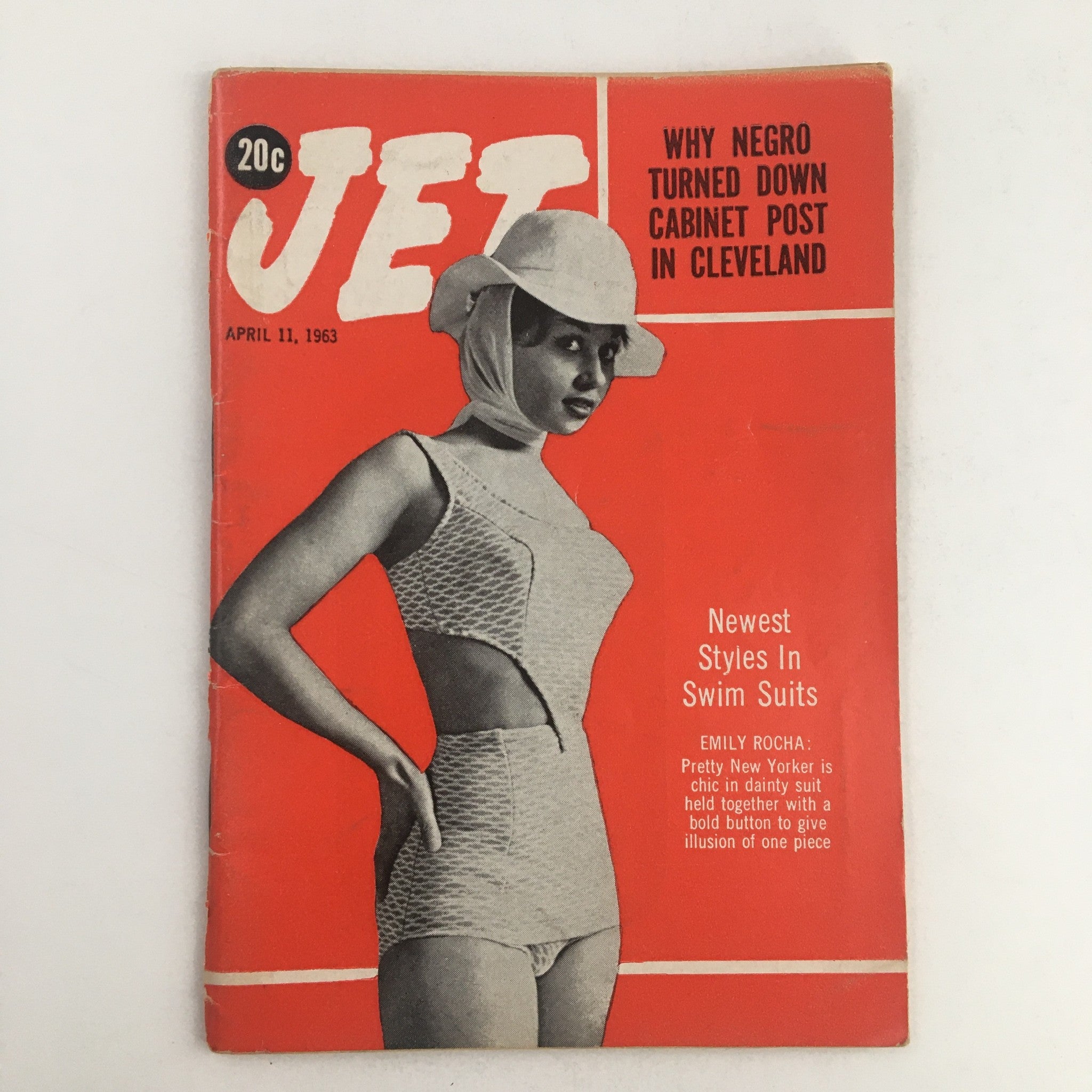 Jet Magazine April 11 1963 Model Emily Rocha in Chic Dainty Suit No Label