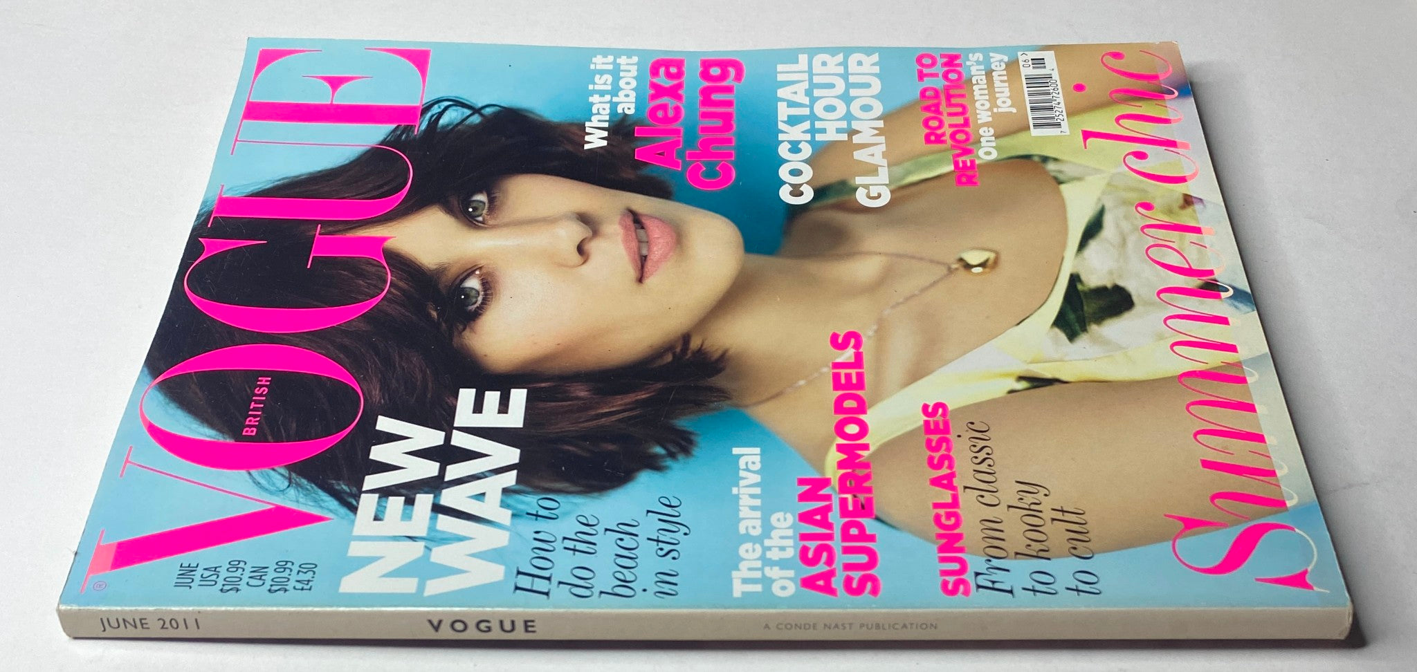 Cover of Vogue British Magazine June 2011 featuring Alexa Chung, showcasing summer style and fashion trends, in very good condition.