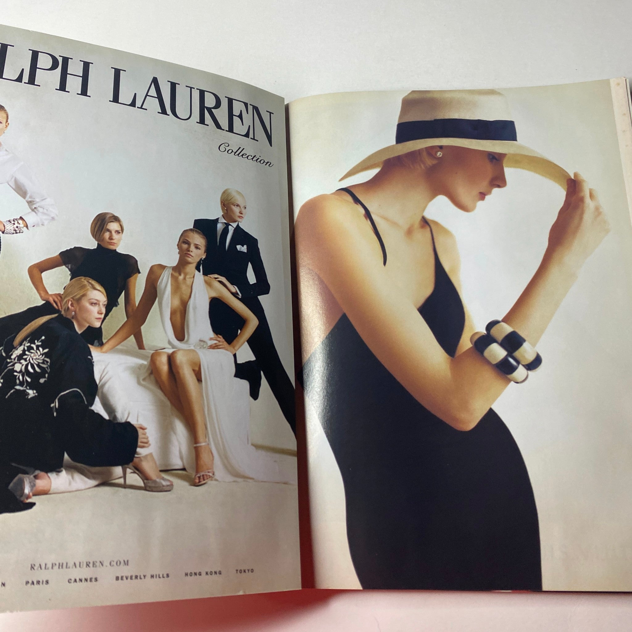 Fashion editorial page from Vogue British Magazine May 2007, showcasing Ralph Lauren collection, featuring a fashionable model in elegant attire.