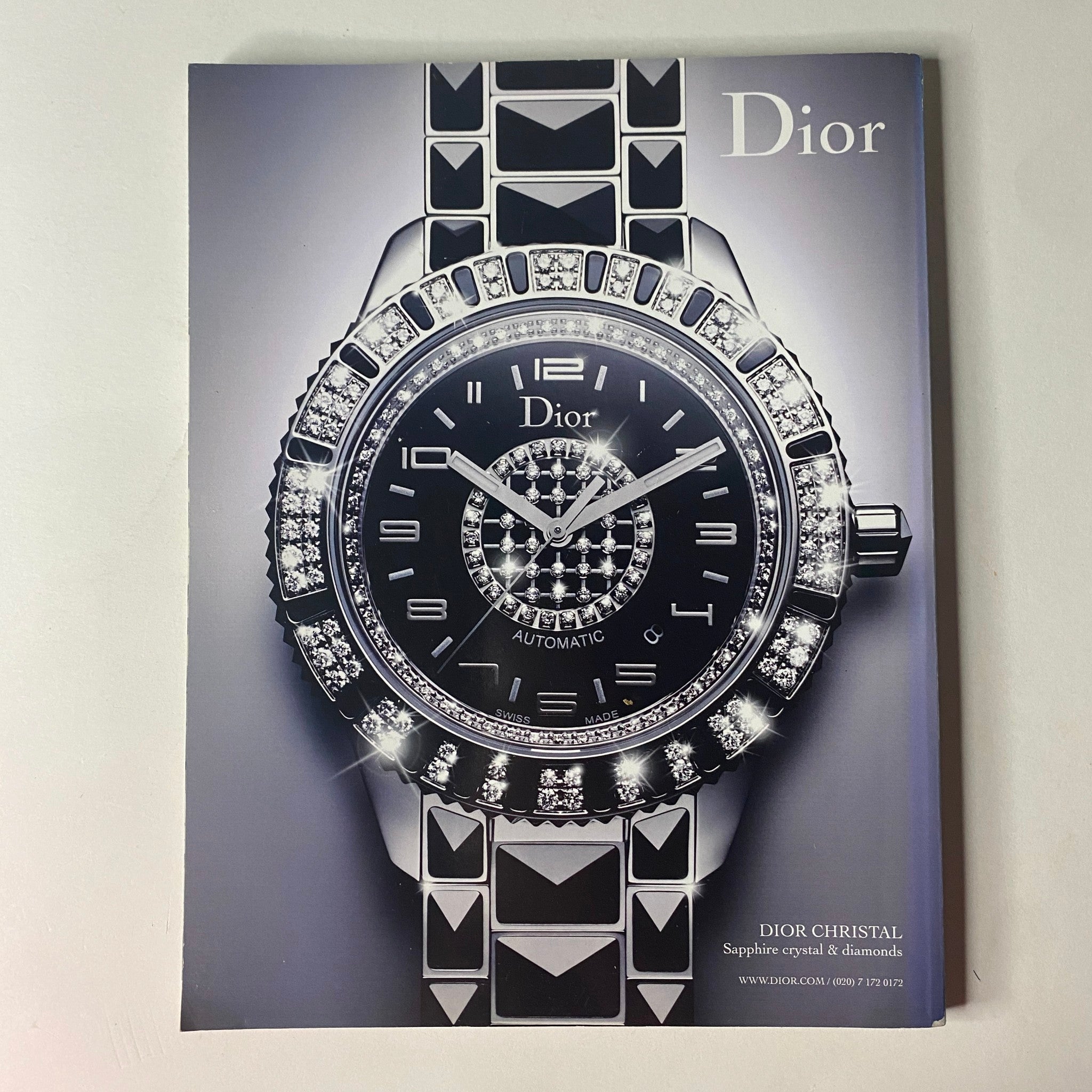 Vogue British Magazine June 2010 Angela Lindvall Cover No Label VG featuring a Dior watch advertisement, showcasing a luxurious timepiece adorned with crystals.