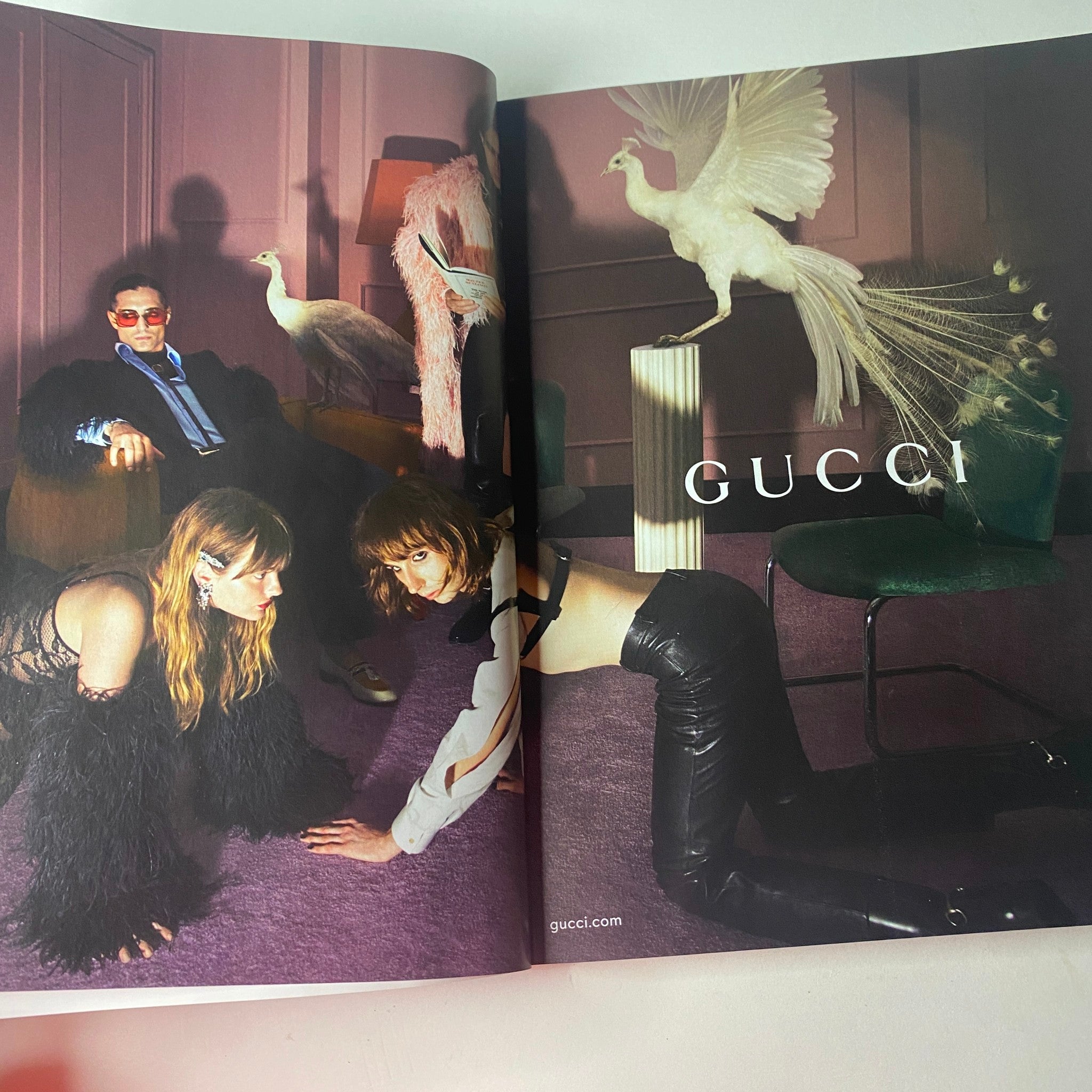 Vogue British Magazine October 2021 Zendaya Cover No Label - Gucci advertisement with striking imagery and unique fashion elements.