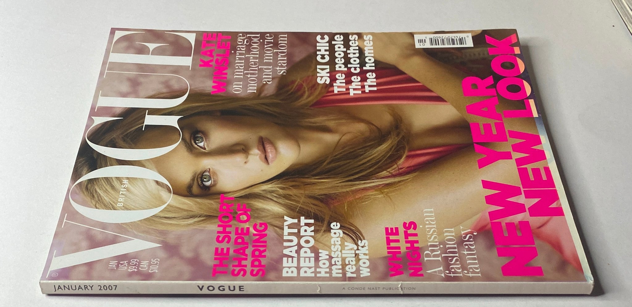 Vogue British Magazine January 2007 with Kate Winslet on the cover, showcasing fashion stories, beauty advice, and an introduction to winter style.