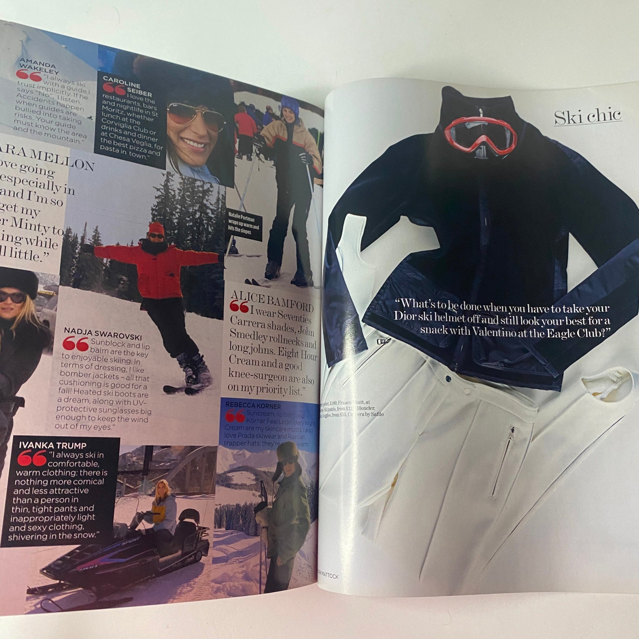 Vogue British Magazine January 2007 Kate Winslet Cover No Label displaying a fashion feature on ski attire with models sporting chic winter gear.