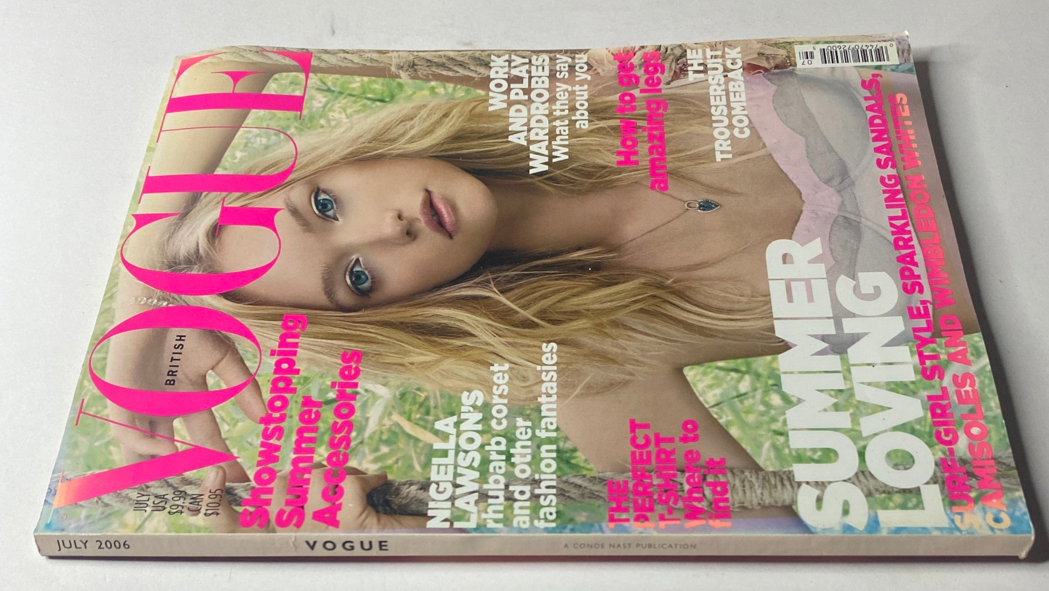 July 2006 issue of Vogue British Magazine displaying Gemma Ward on the cover; includes highlights on summer fashion and beauty essentials.