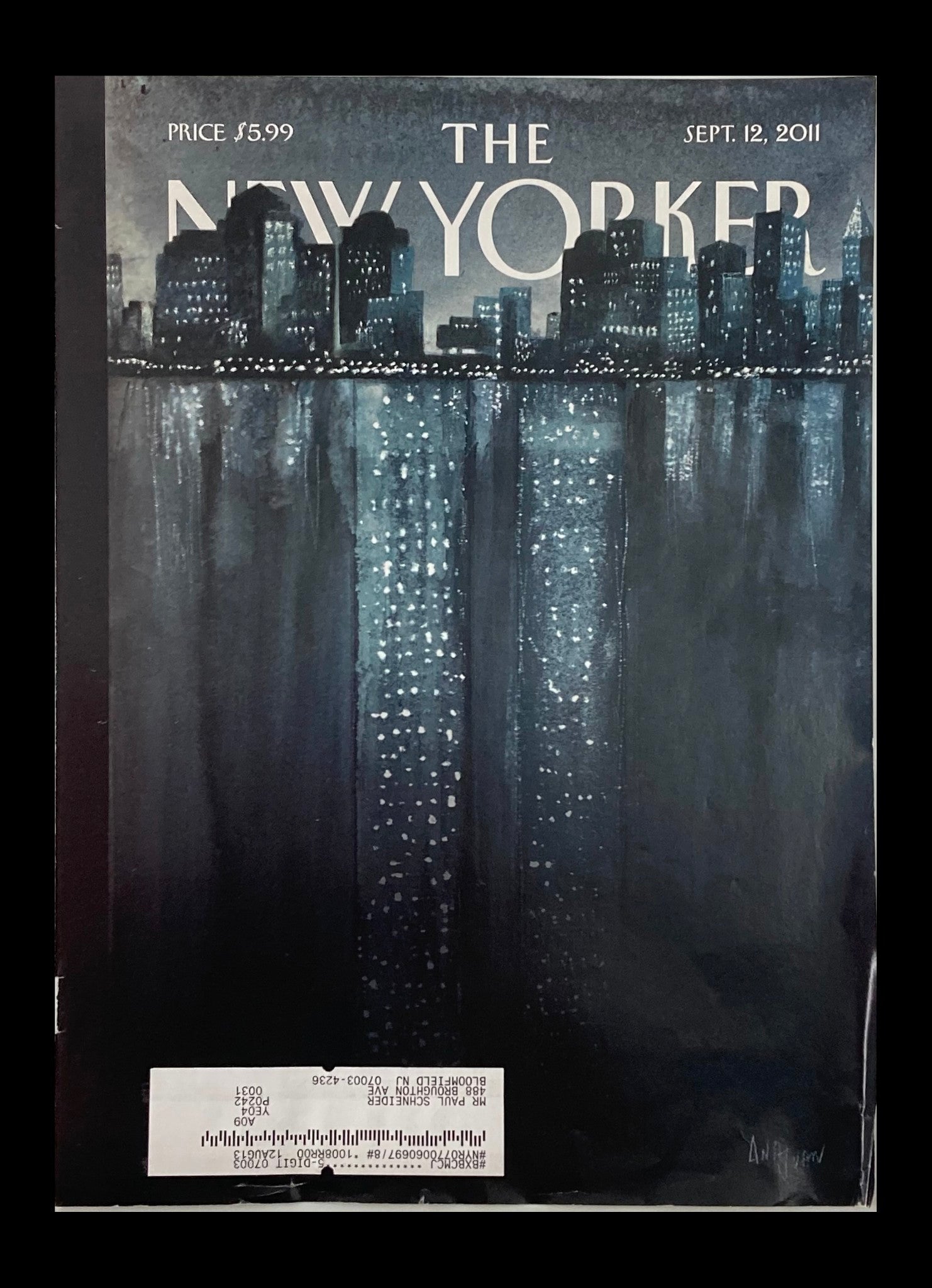 COVER ONLY The New Yorker September 12 2011 Reflections by Ana Juan