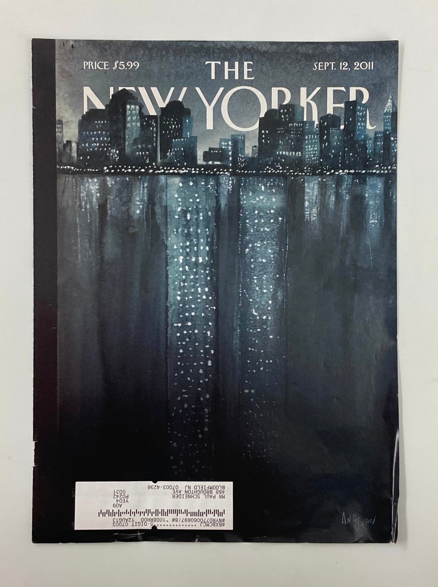 COVER ONLY The New Yorker September 12 2011 Reflections by Ana Juan