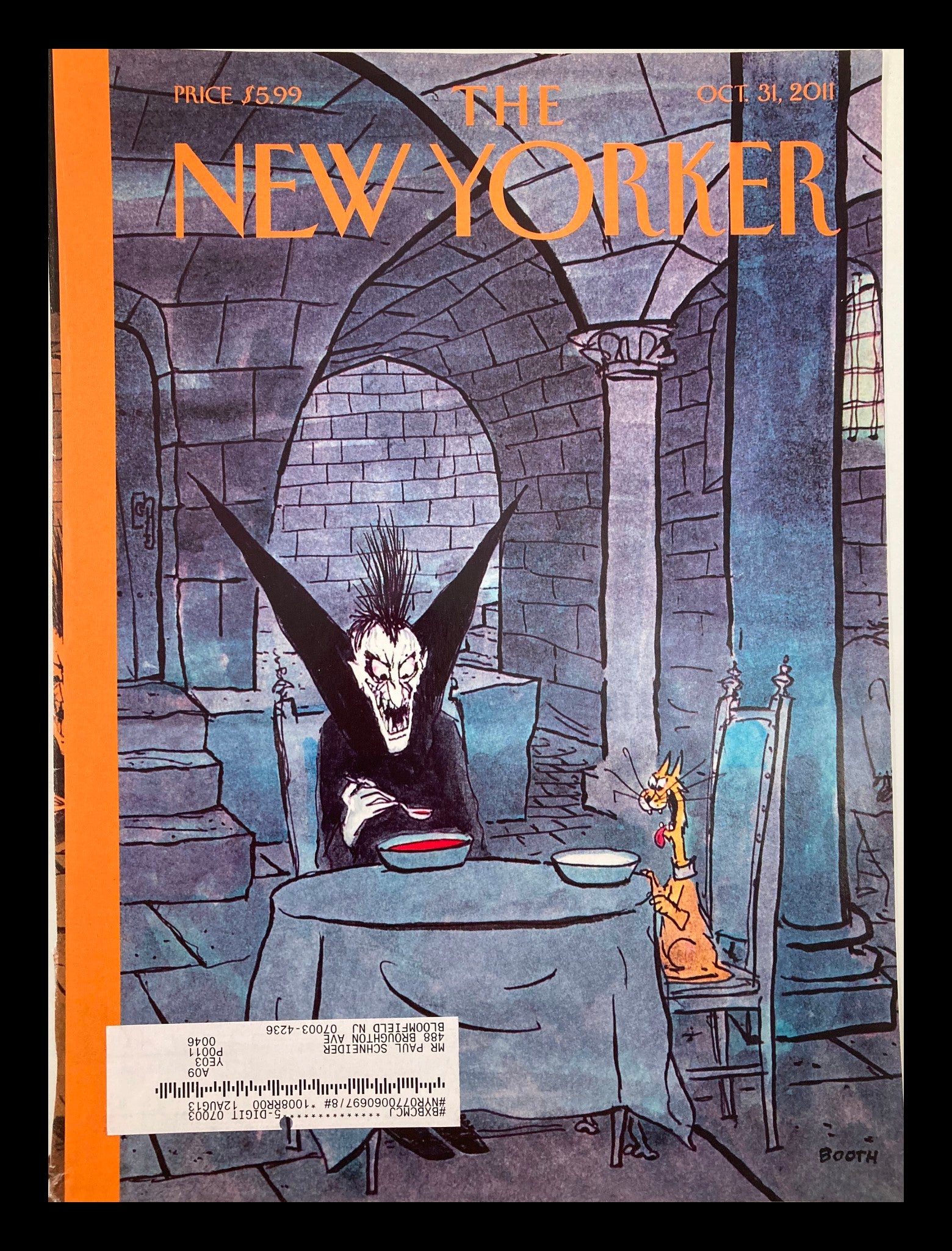 COVER ONLY The New Yorker October 31 2011 Vampire Blood Soup by George Booth