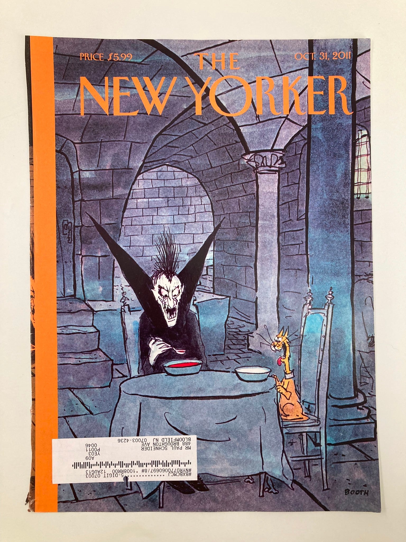 COVER ONLY The New Yorker October 31 2011 Vampire Blood Soup by George Booth