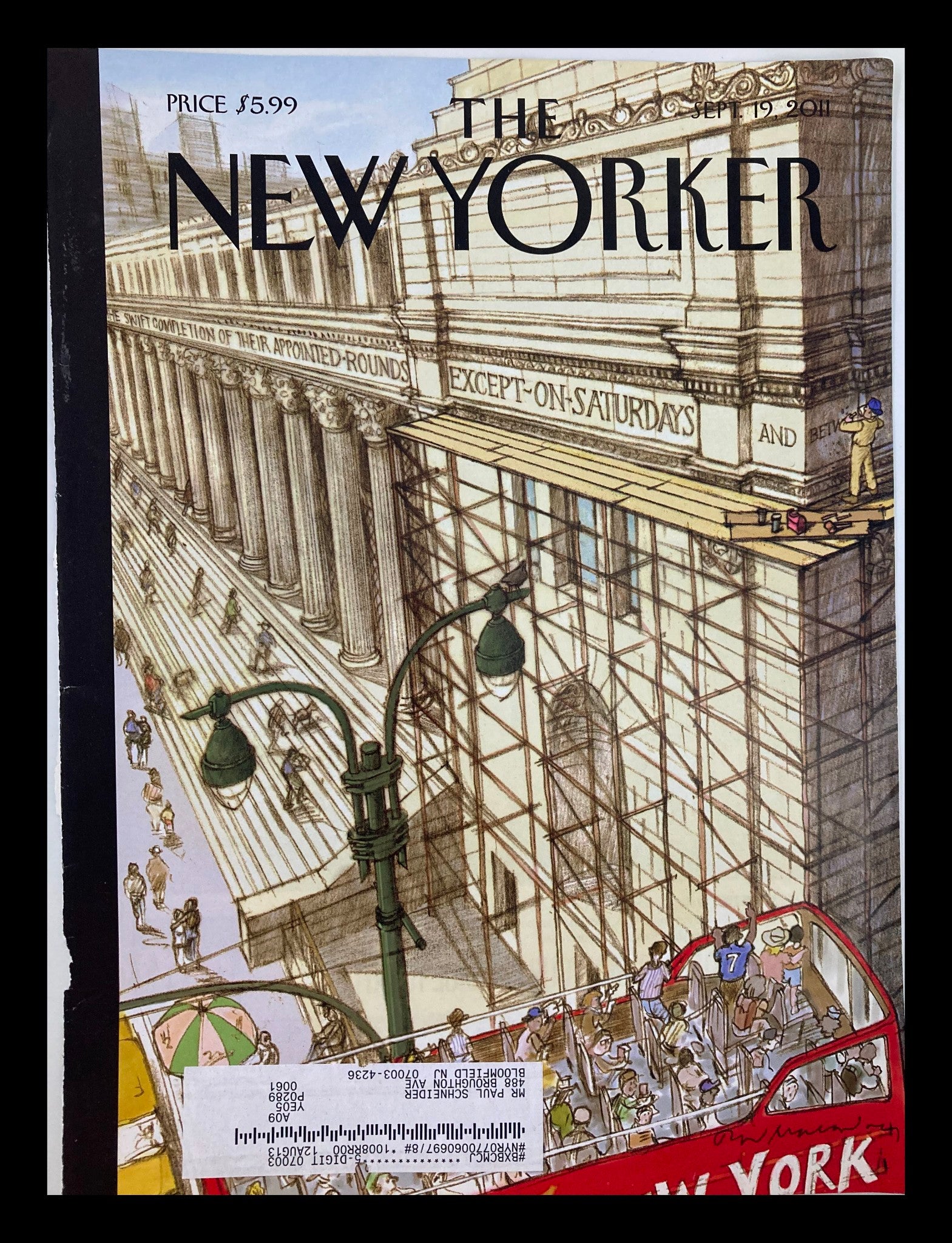 COVER ONLY The New Yorker September 19 2011 Lowered Expectations by D. Macaulay