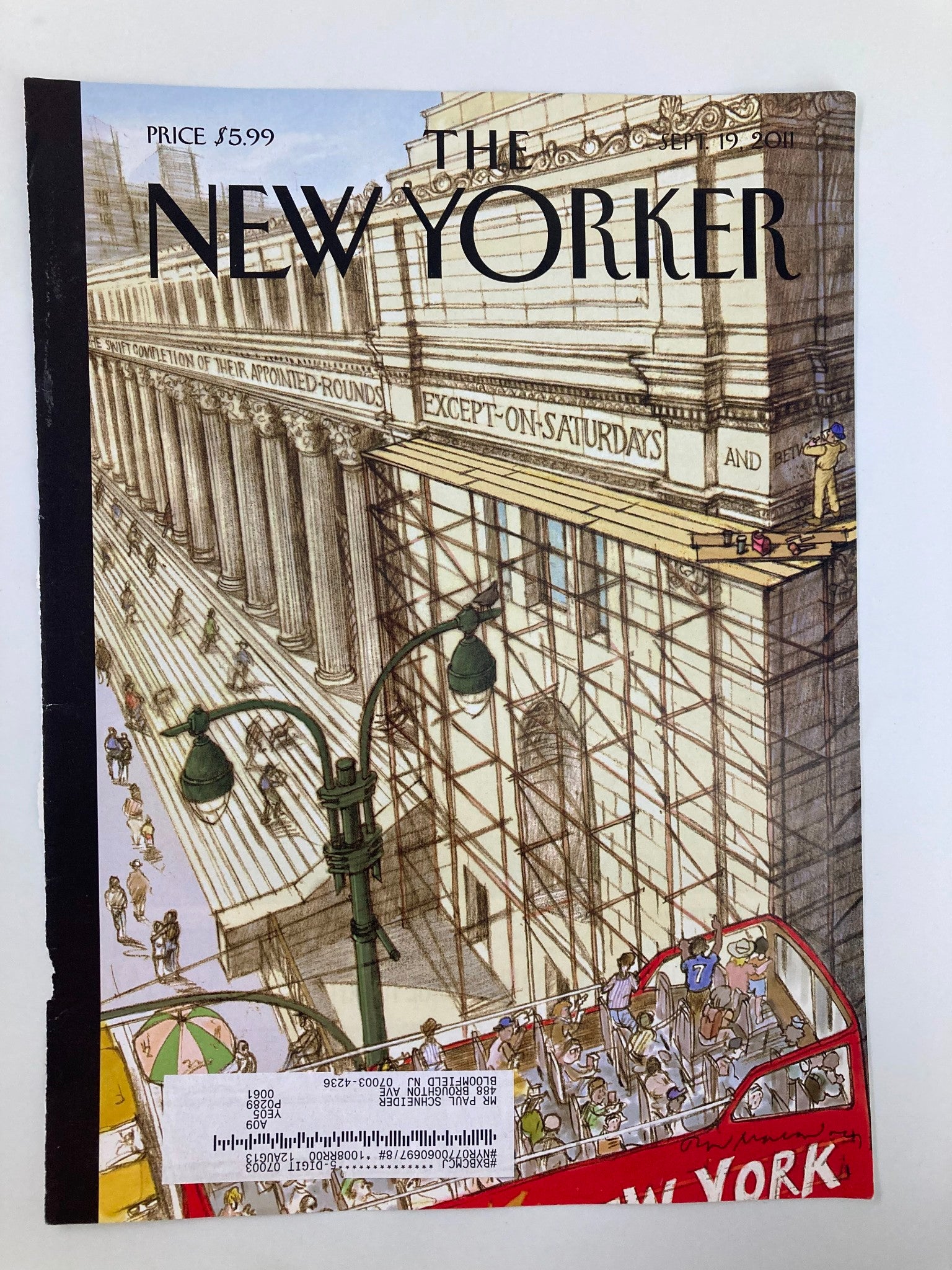 COVER ONLY The New Yorker September 19 2011 Lowered Expectations by D. Macaulay