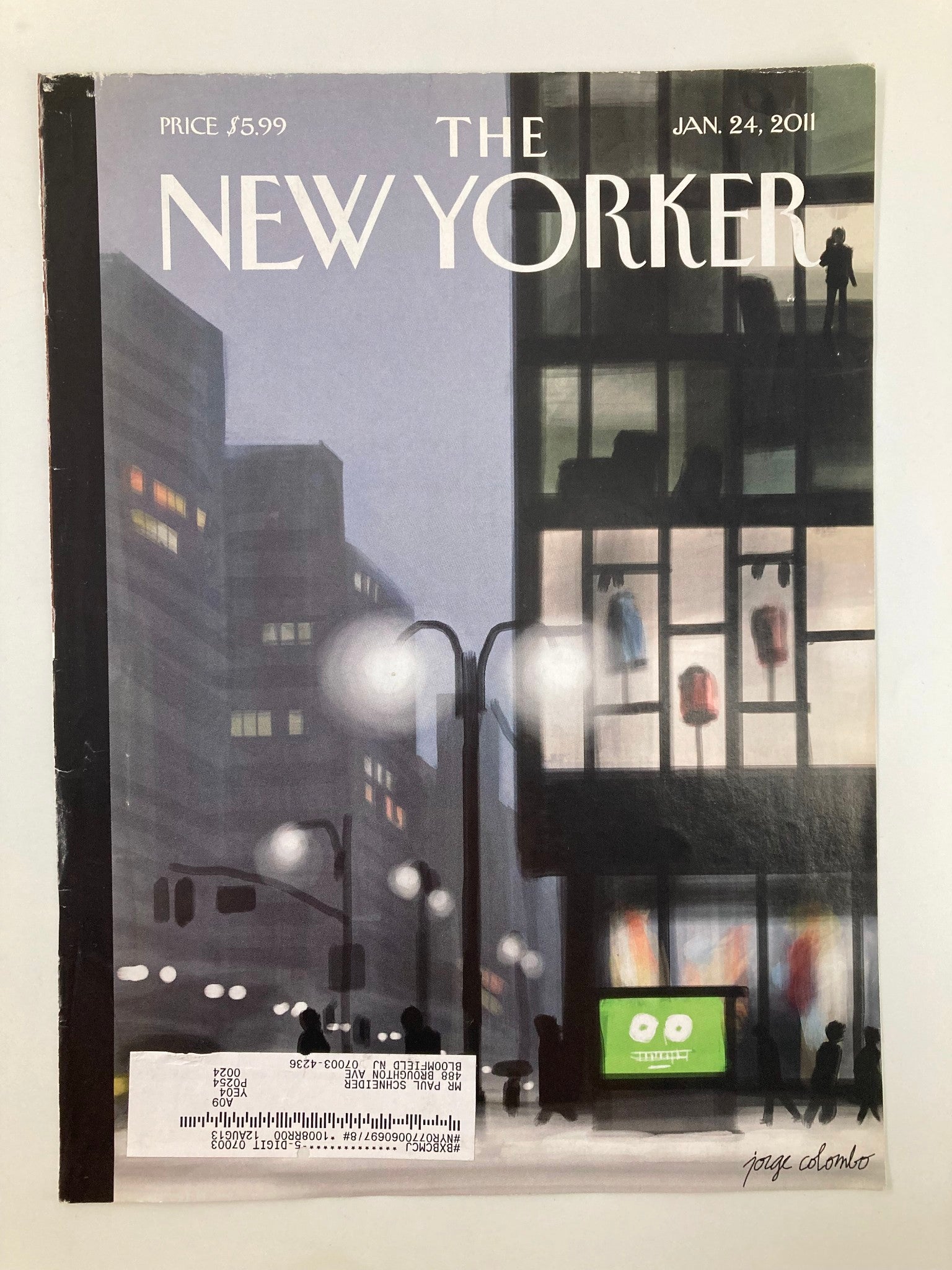 COVER ONLY The New Yorker January 24 2011 5th Avenue & 42nd Street by J. Colombo