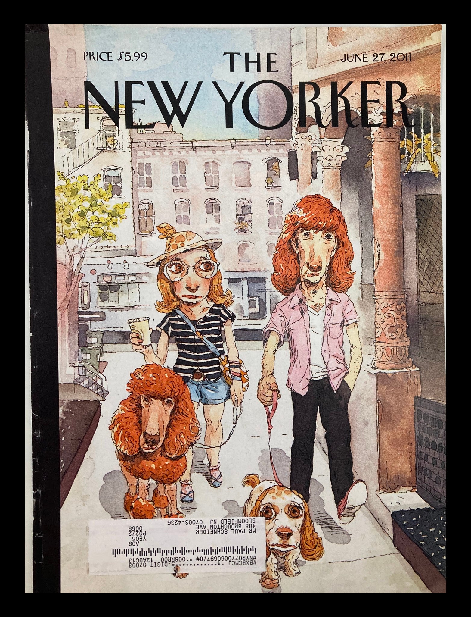 COVER ONLY The New Yorker June 27 2011 Dog Meets Dog by John Cuneo